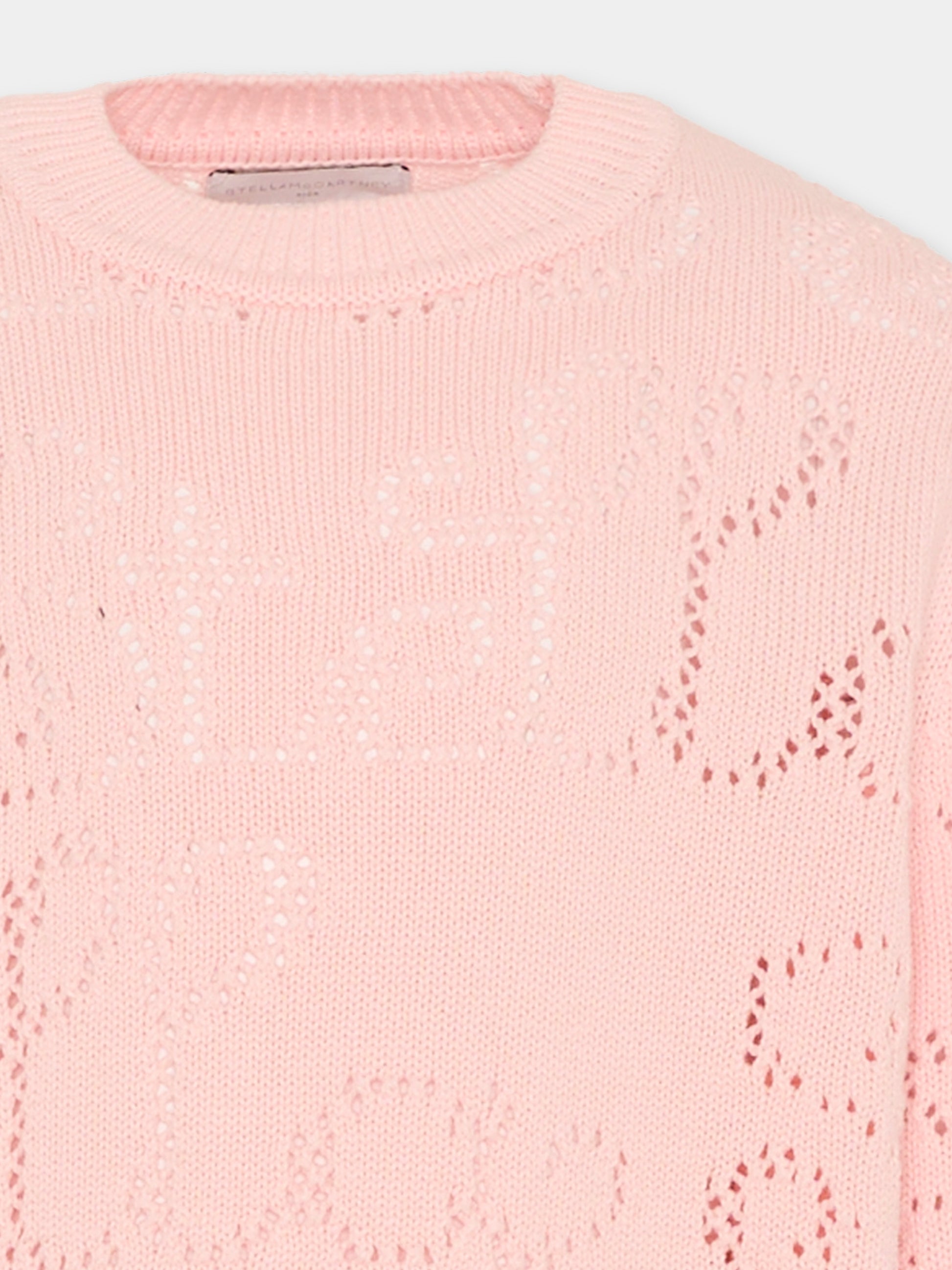 Maglione rosa per bambina con logo,Stella Mccartney Kids,TY9A70-Z1876 51R