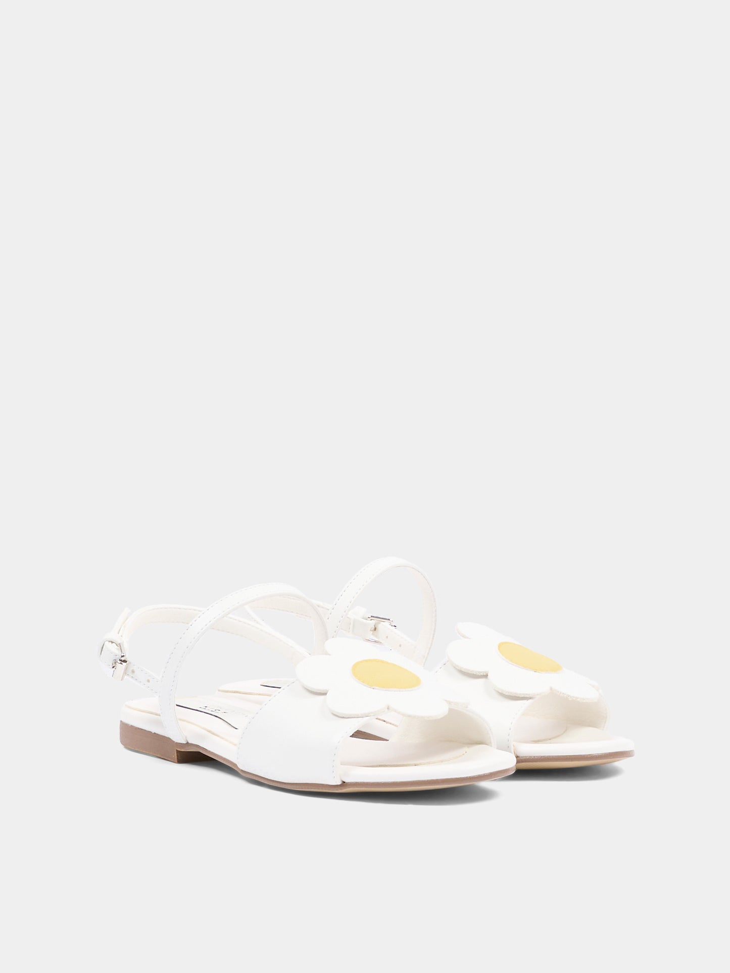 Sandali avorio per bambina con margherita,Stella Mccartney Kids,TY0D06-Z2118 101
