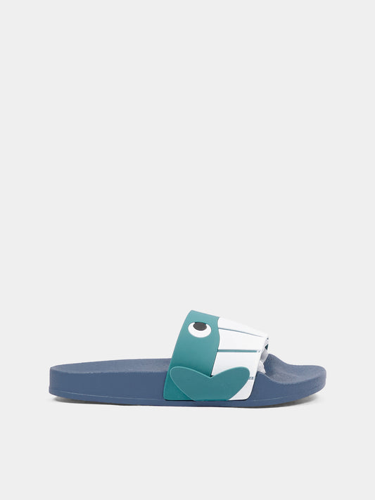 Ciabatte blu per bambino con decoro balena,Stella Mccartney Kids,TY0Q76-Z2948 61G