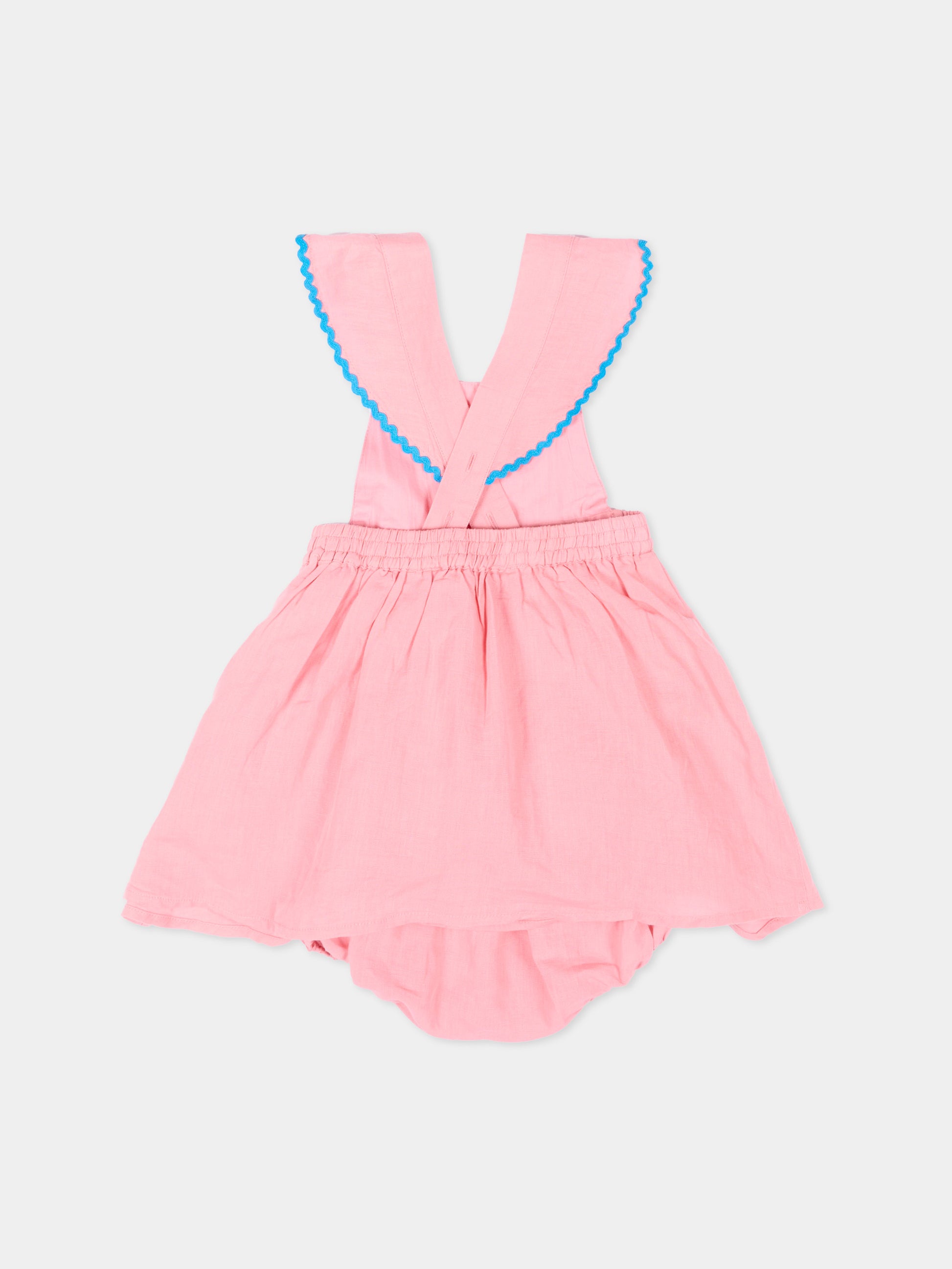 Vestito rosa per neonata con tulipani,Stella Mccartney Kids,TY1122-Z0138 509