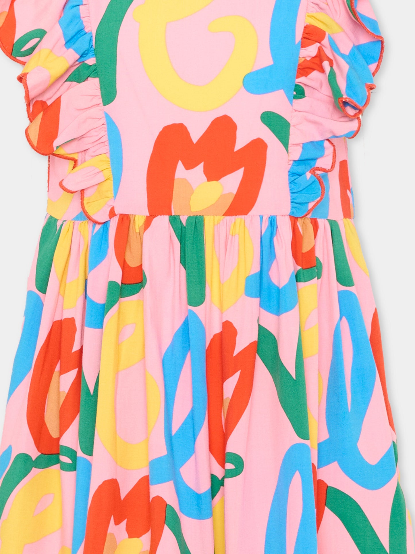 Vestito multicolor per bambina con fiori,Stella Mccartney Kids,TY1C32-Z3437 509MC