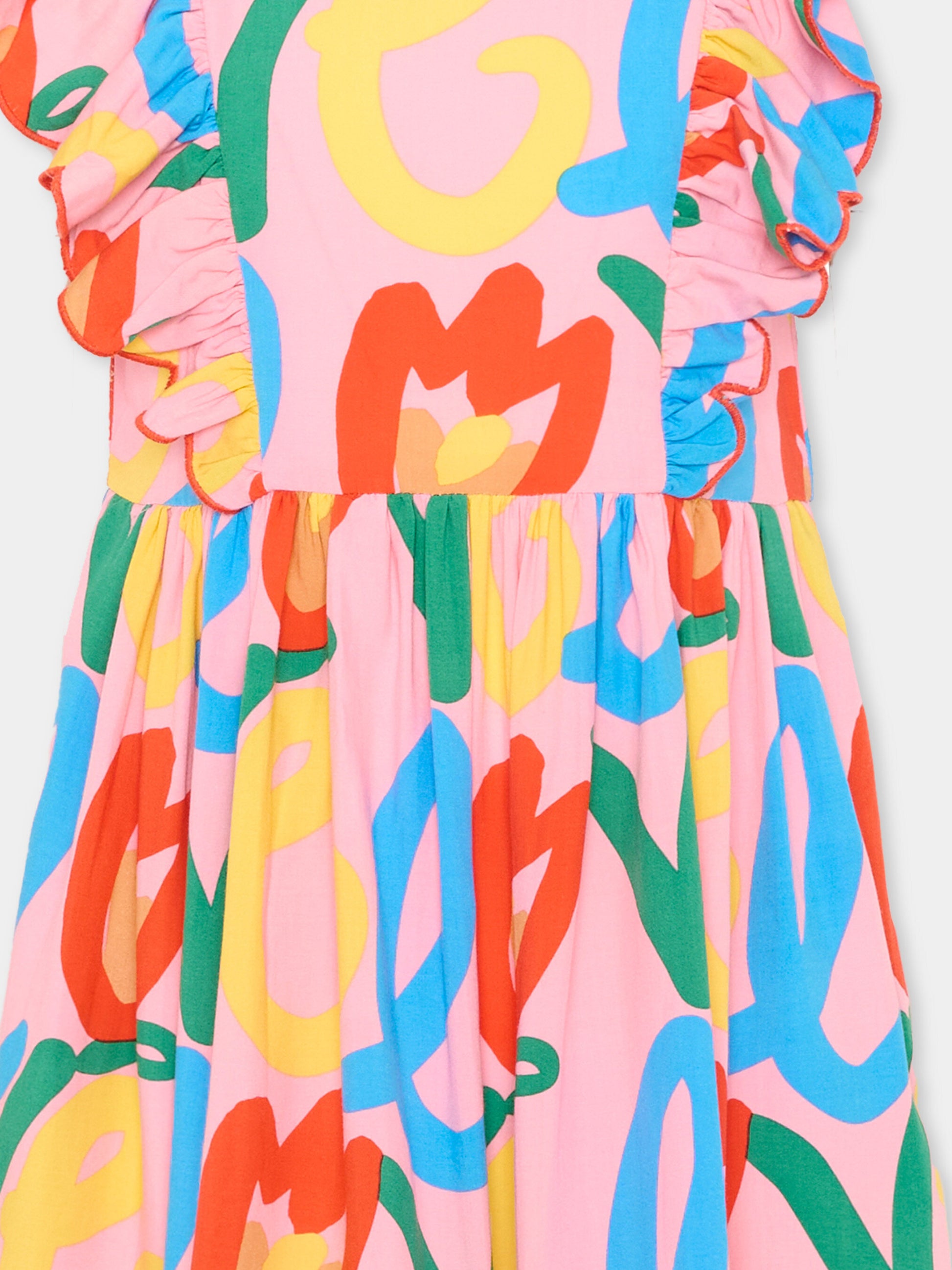 Vestito multicolor per bambina con fiori,Stella Mccartney Kids,TY1C32-Z3437 509MC