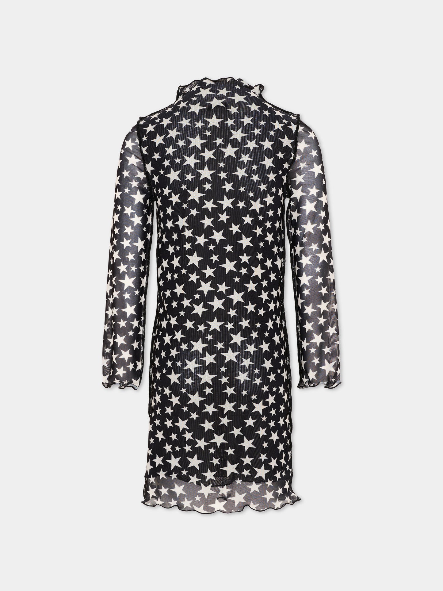 Abito nero per bambina con stelle,Stella Mccartney Kids,TY1D10-Z3483 930AV