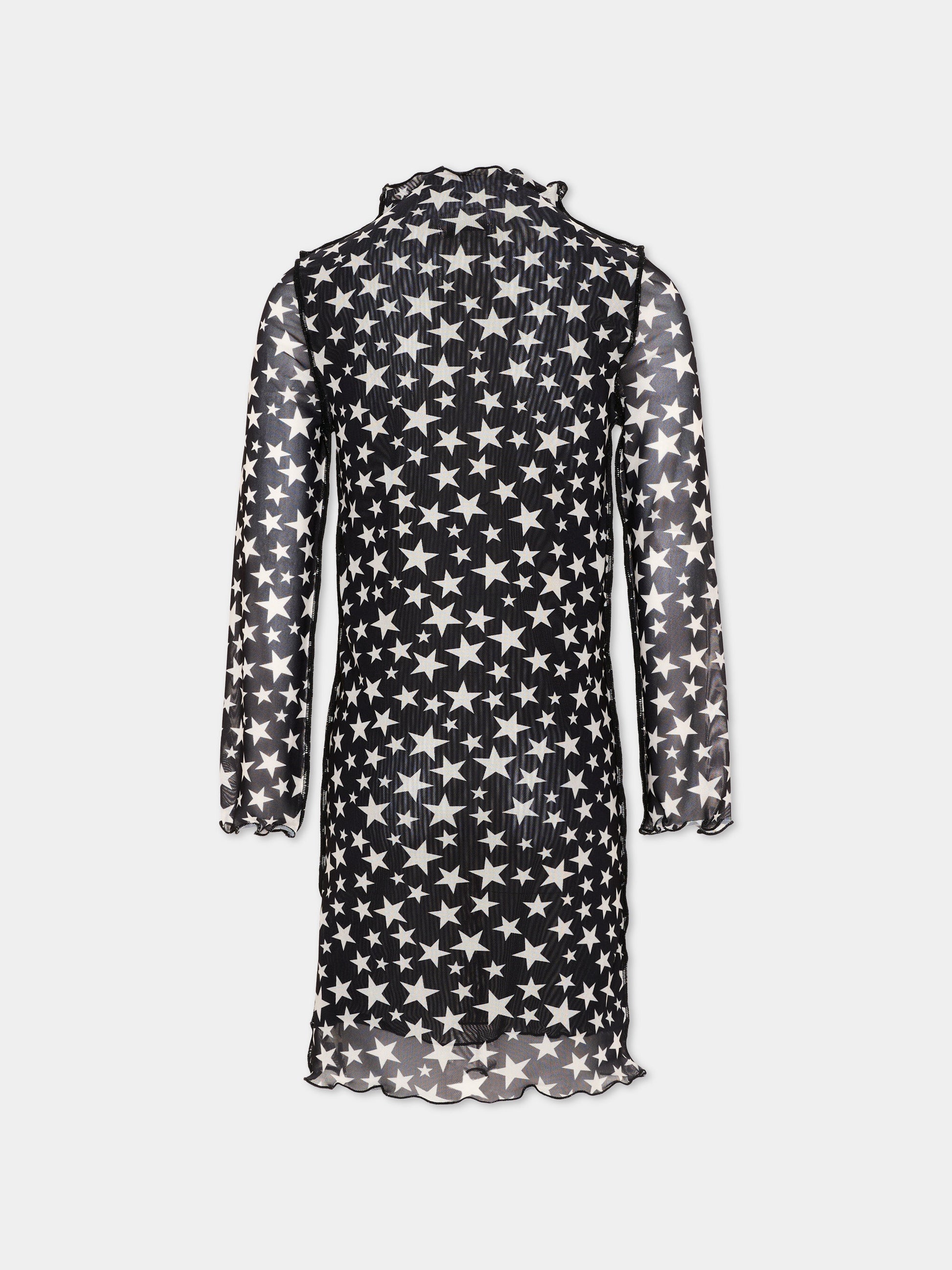 Abito nero per bambina con stelle,Stella Mccartney Kids,TY1D10-Z3483 930AV