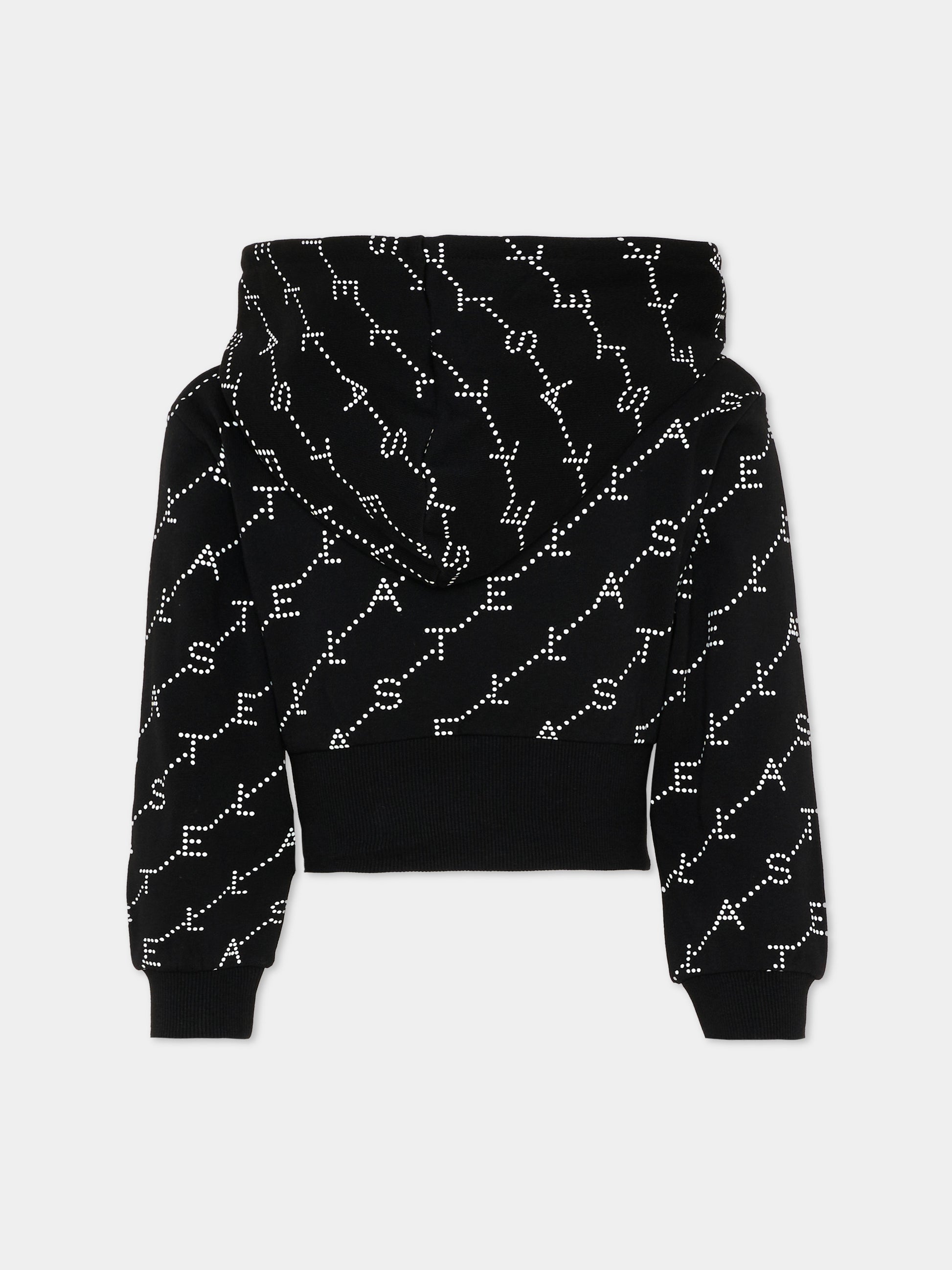Felpa nera per bambina con logo,Stella Mccartney Kids,TY4B50-Z3477 930BC