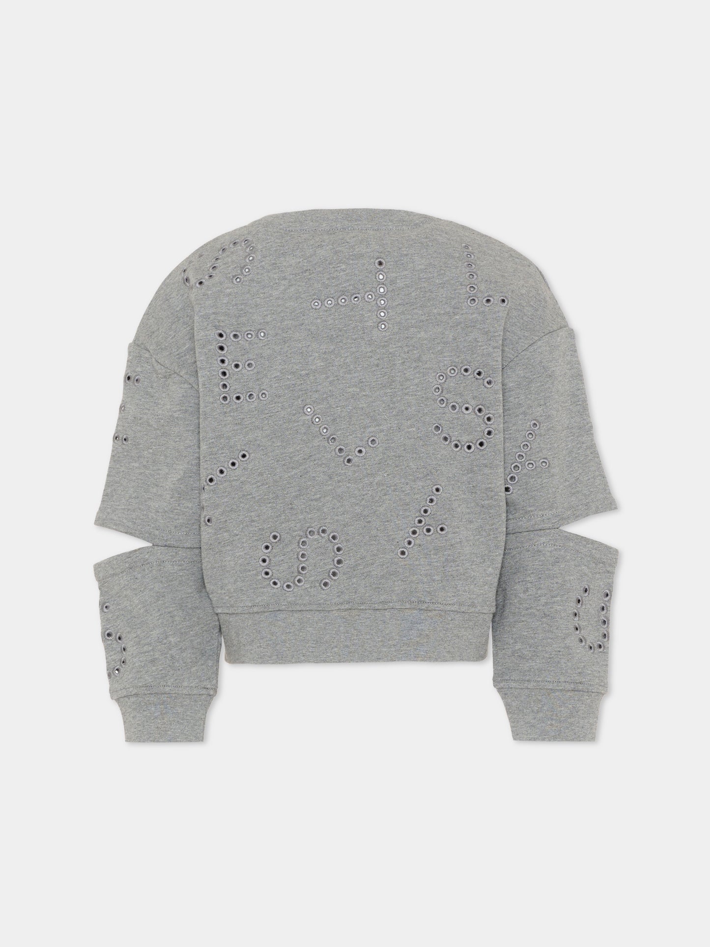 Felpa grigia per bambini con cut out,Stella Mccartney Kids,TY4B70-Z3409 808