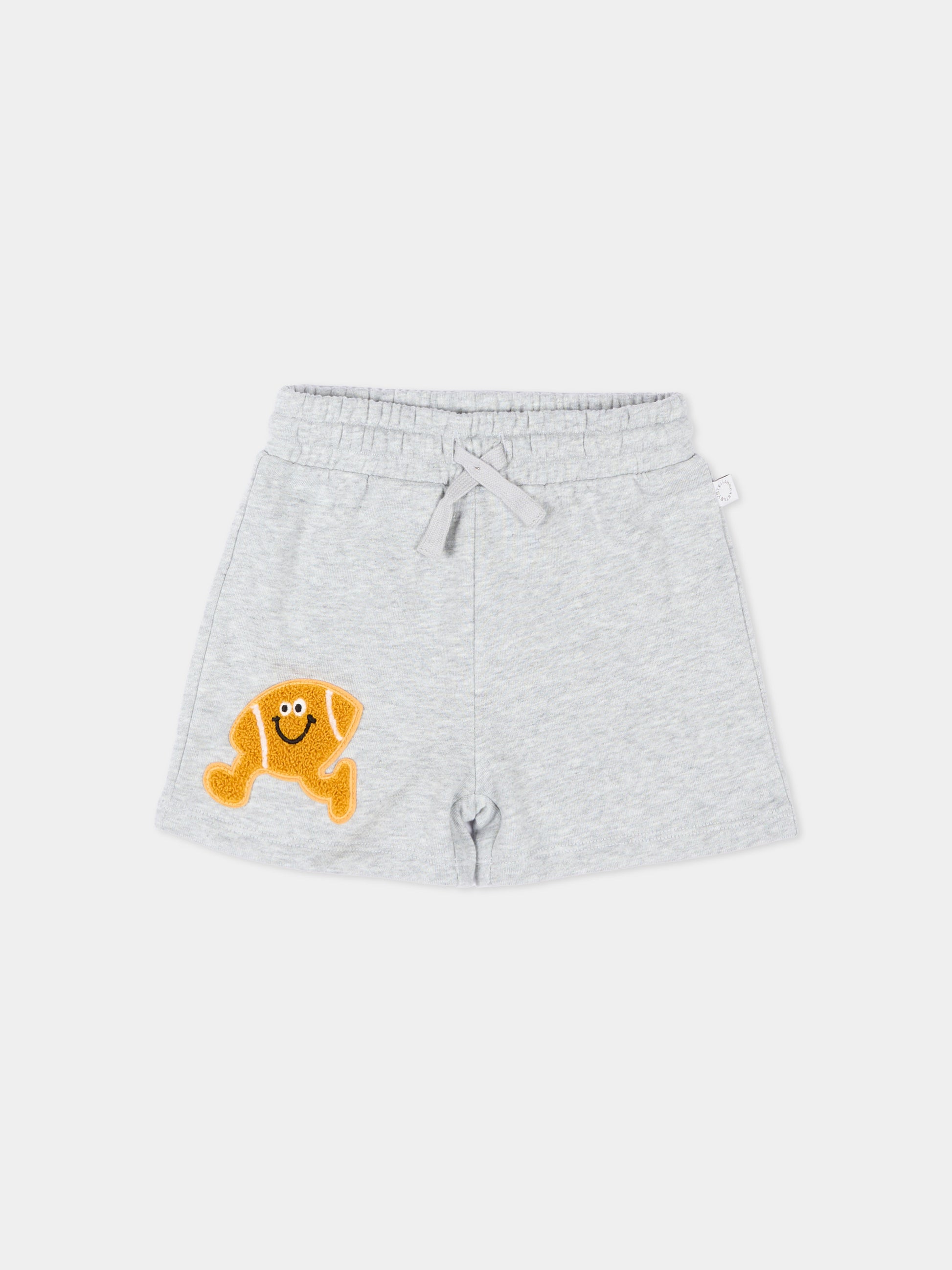 Shorts sportivi grigi per neonato con patch sport,Stella Mccartney Kids,TY6609-Z3409 807