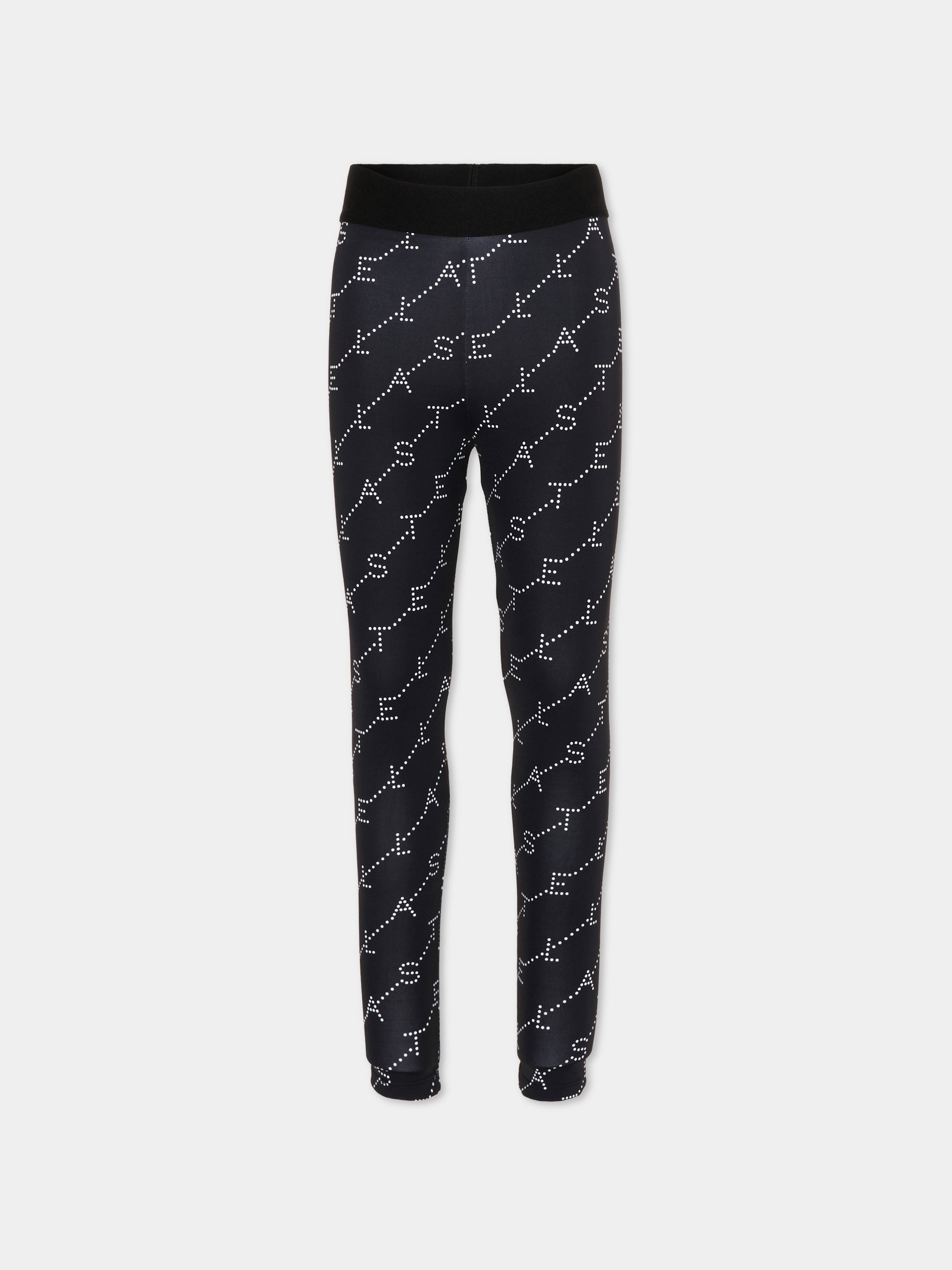 Leggings neri per bambina con logo,Stella Mccartney Kids,TY6D30-Z3479 930BC