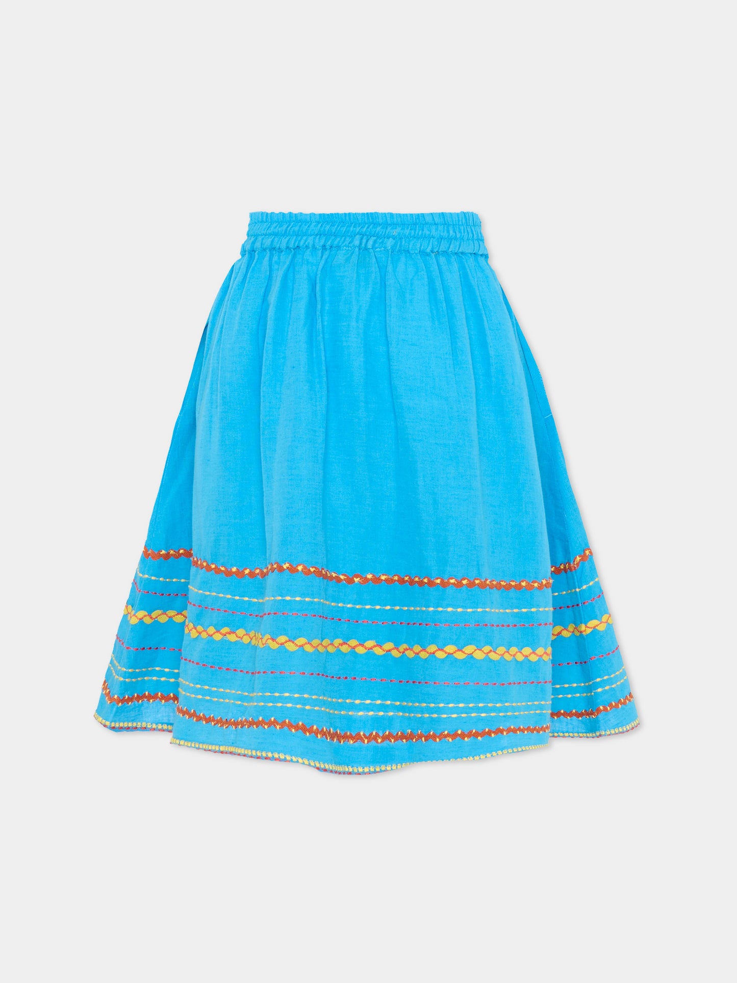 Gonna azzurra per bambina con ricami,Stella Mccartney Kids,TY7B21-Z0138 673