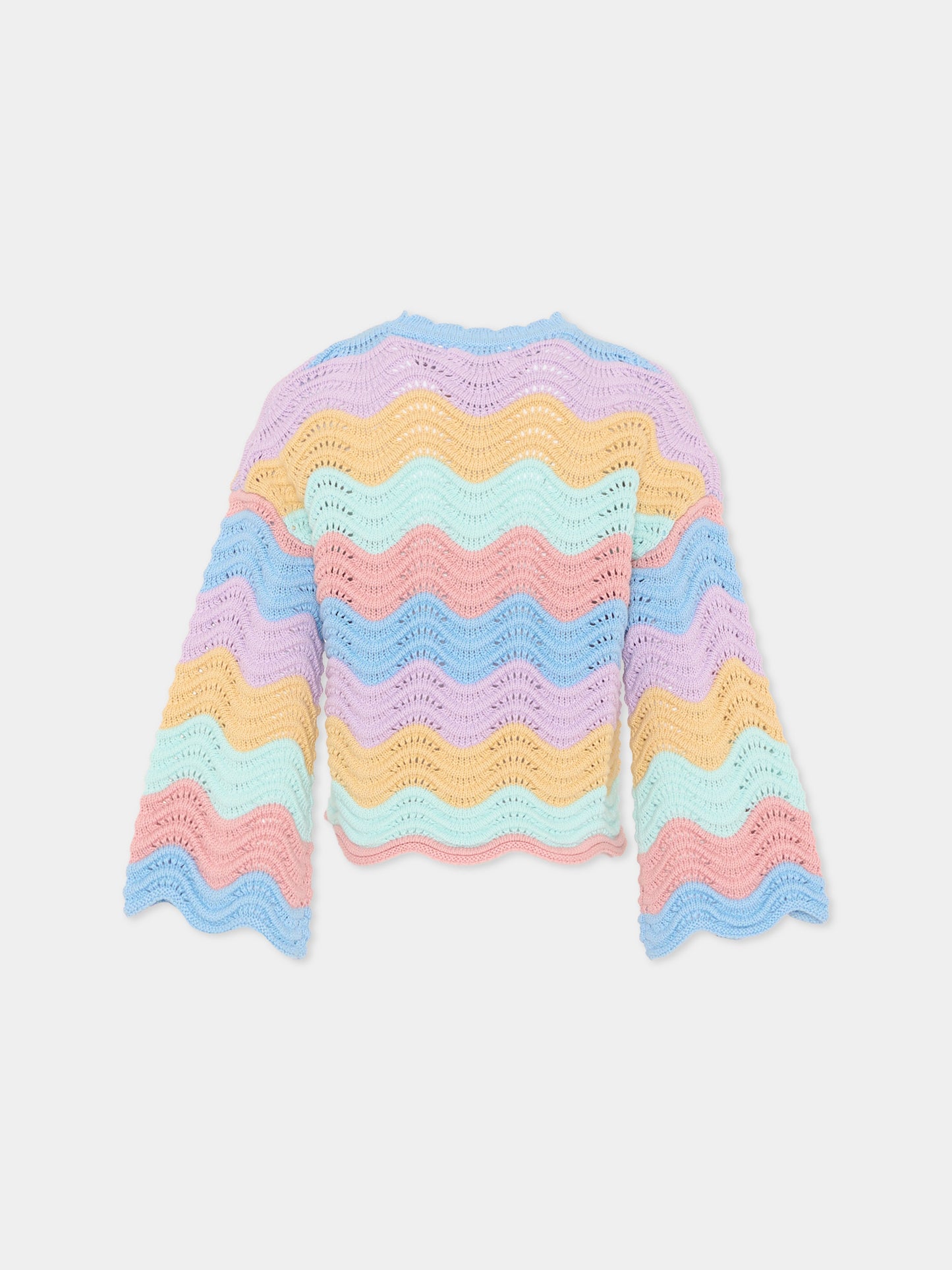 Cardigan multicolor per bambina a onde,Stella Mccartney Kids,TY9B10-Z2922 999