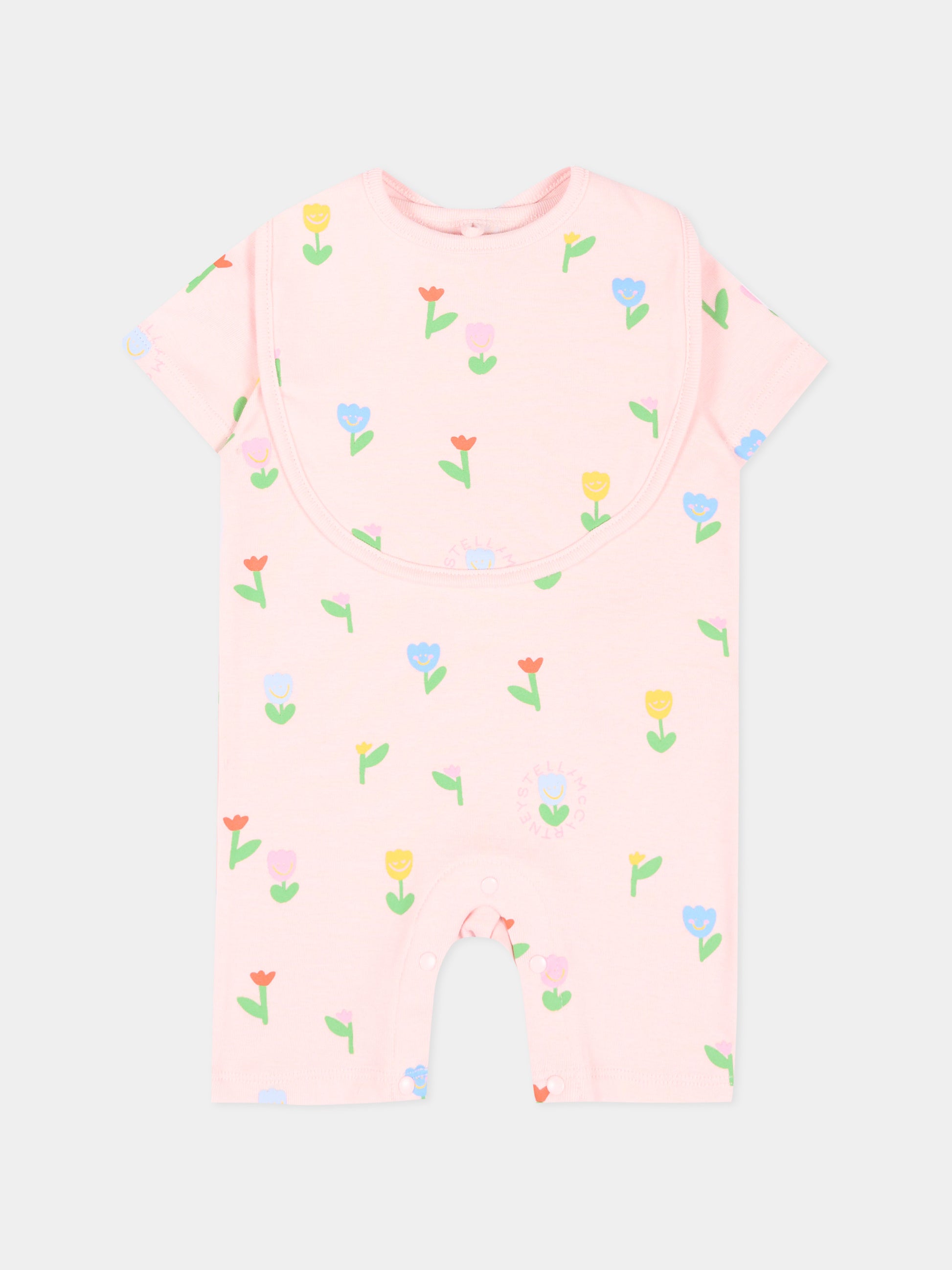 Set tutina rosa per neonata con tulipani,Stella Mccartney Kids,TYB030-Z3648 51ZMC