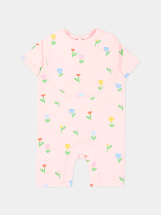 Set tutina rosa per neonata con tulipani,Stella Mccartney Kids,TYB030-Z3648 51ZMC