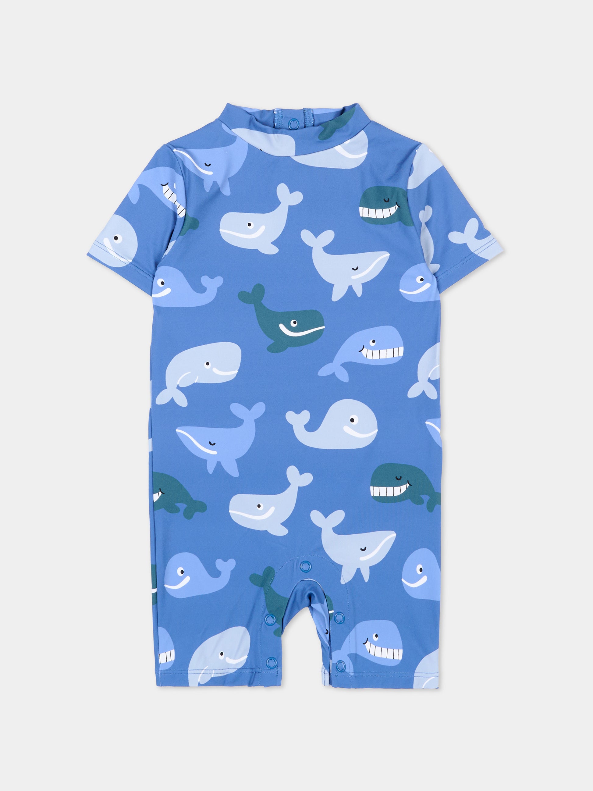 Tutina blu anti UV per neonato con balene,Stella Mccartney Kids,TYC532-Z3582 656MC