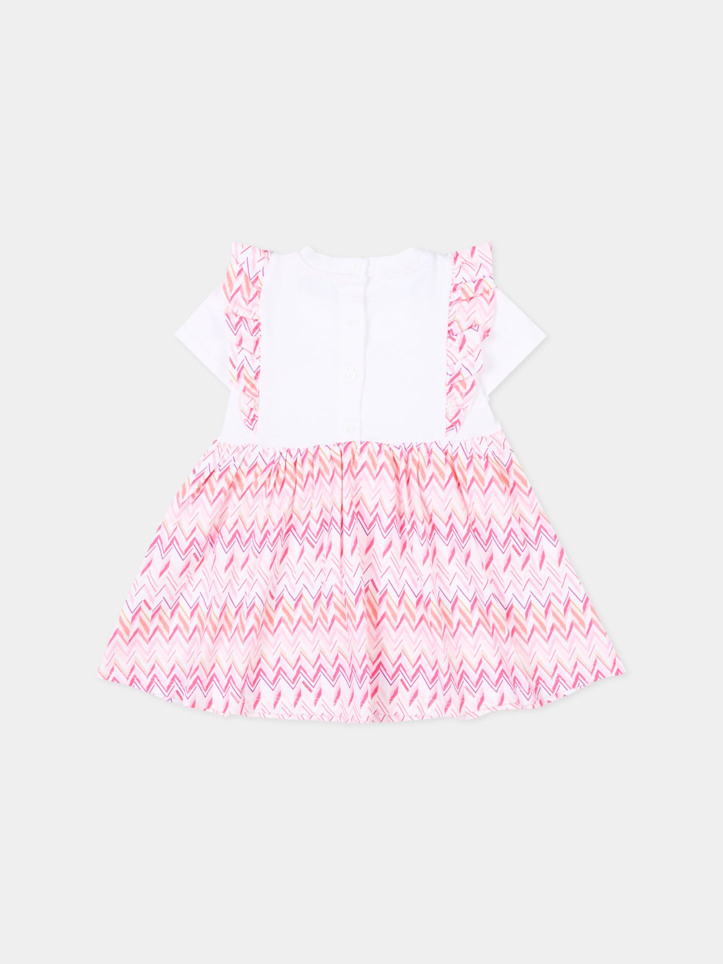 Vestito rosa per neonata con logo,Missoni,MY1000-Z3674 100FU