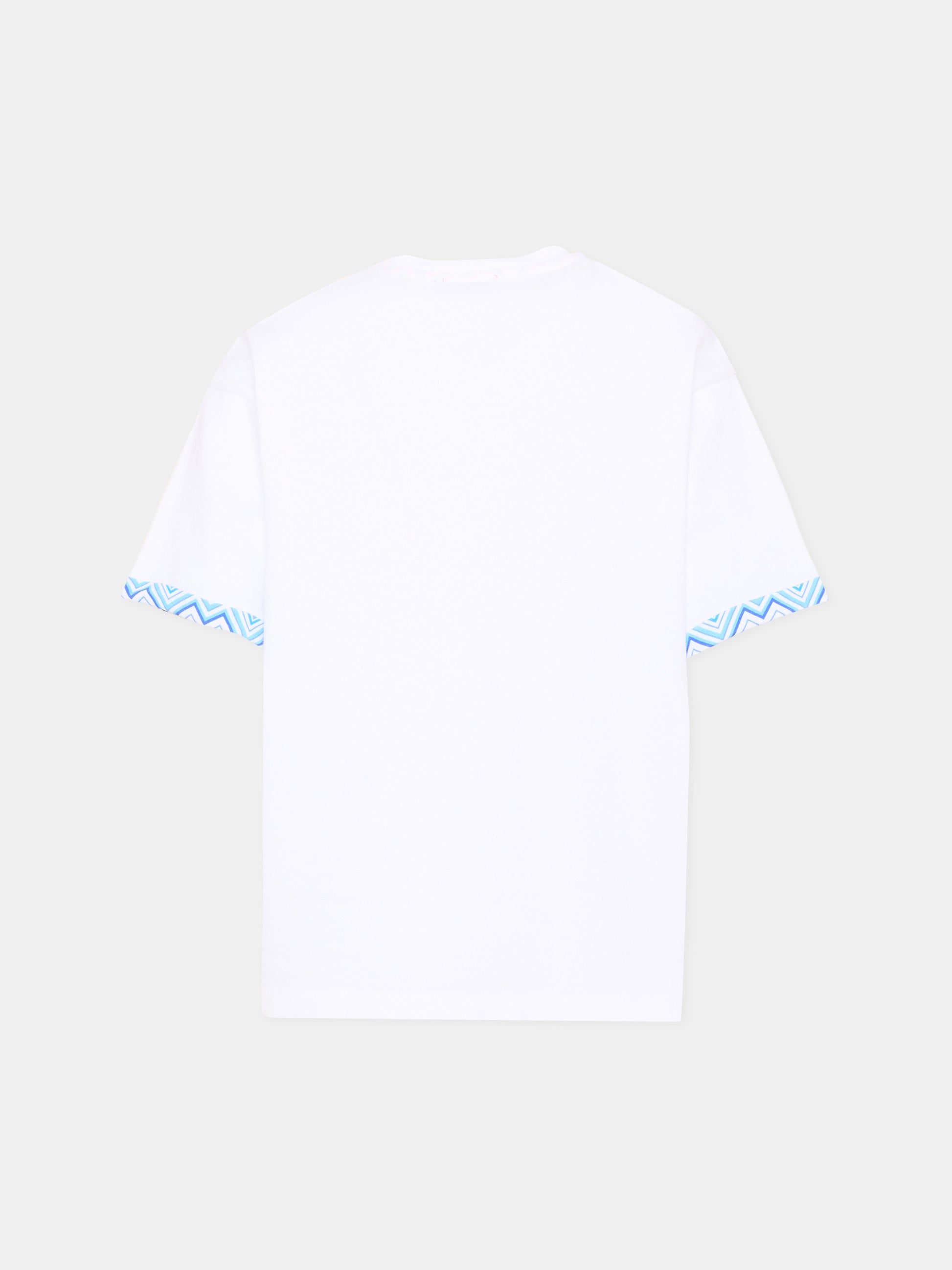T-shirt bianca per bambini zigzag logo,Missoni,MY8P11-Z3672 100MC
