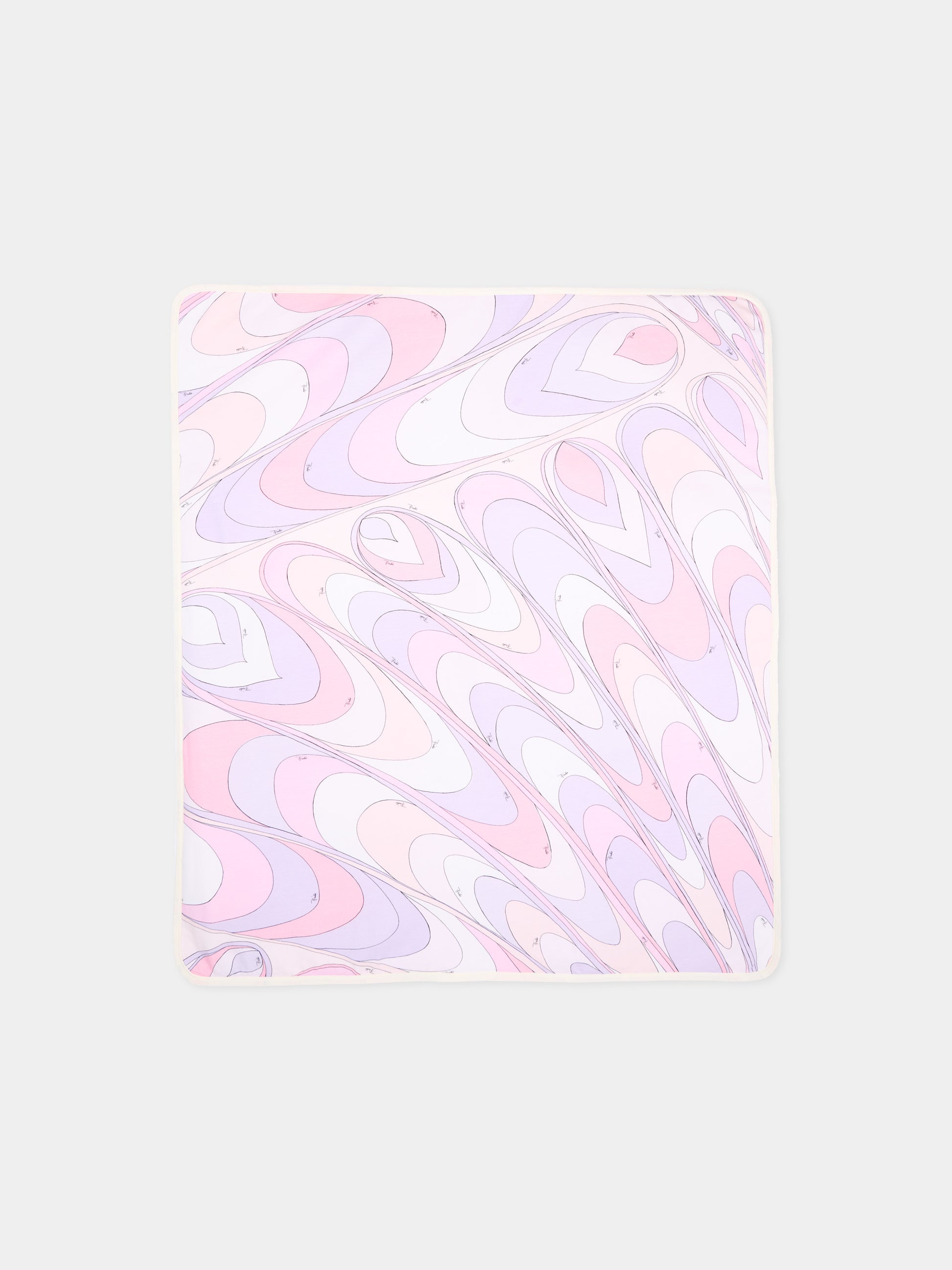 Coperta lilla per neonata con motivi astratti,Emilio Pucci Junior,PY0010-Z3688 508LI