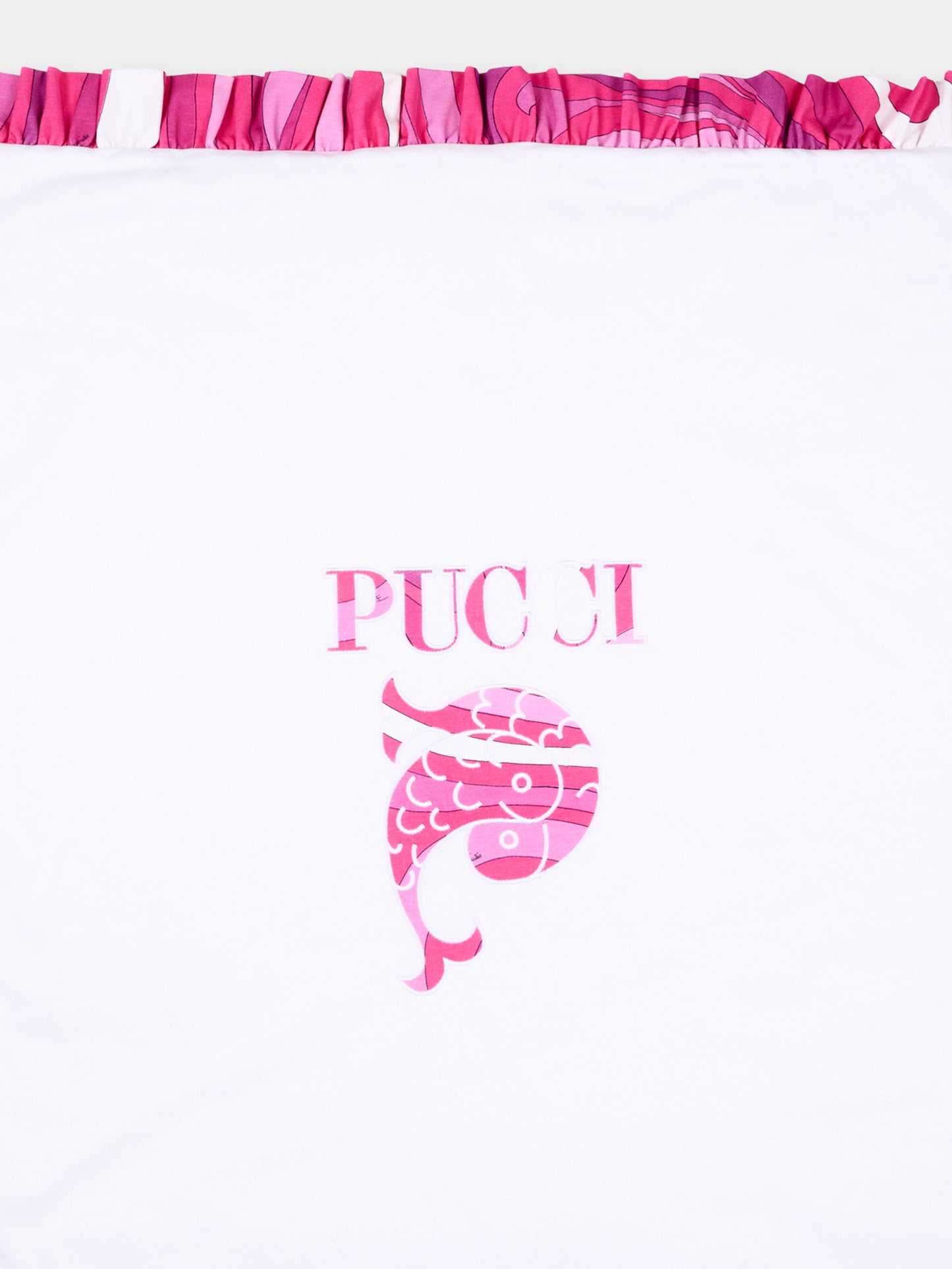 Coperta bianca per neonata con logo Pucci,Emilio Pucci Junior,PY0030-Z3672 100FU