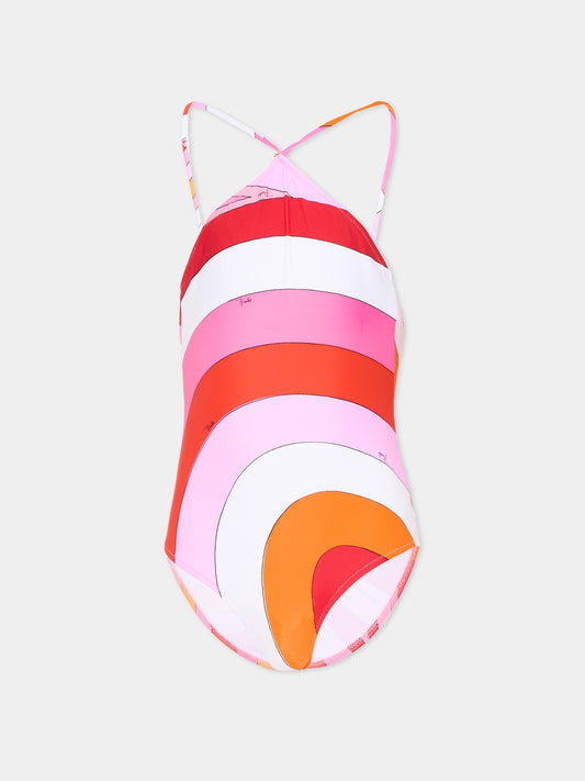 Costume intero multicolor per bambina,Emilio Pucci Junior,PYCA79-Z3748 50EAR