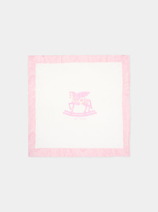 Coperta avorio per neonata con logo,Etro,GY0520-Z3672 102RS