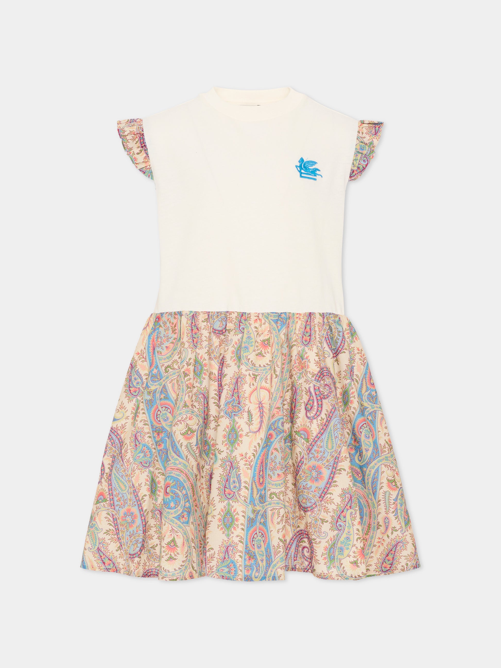 Vestito beige per bambina con Pegaso,Etro,GY1B61-M0081 107MC