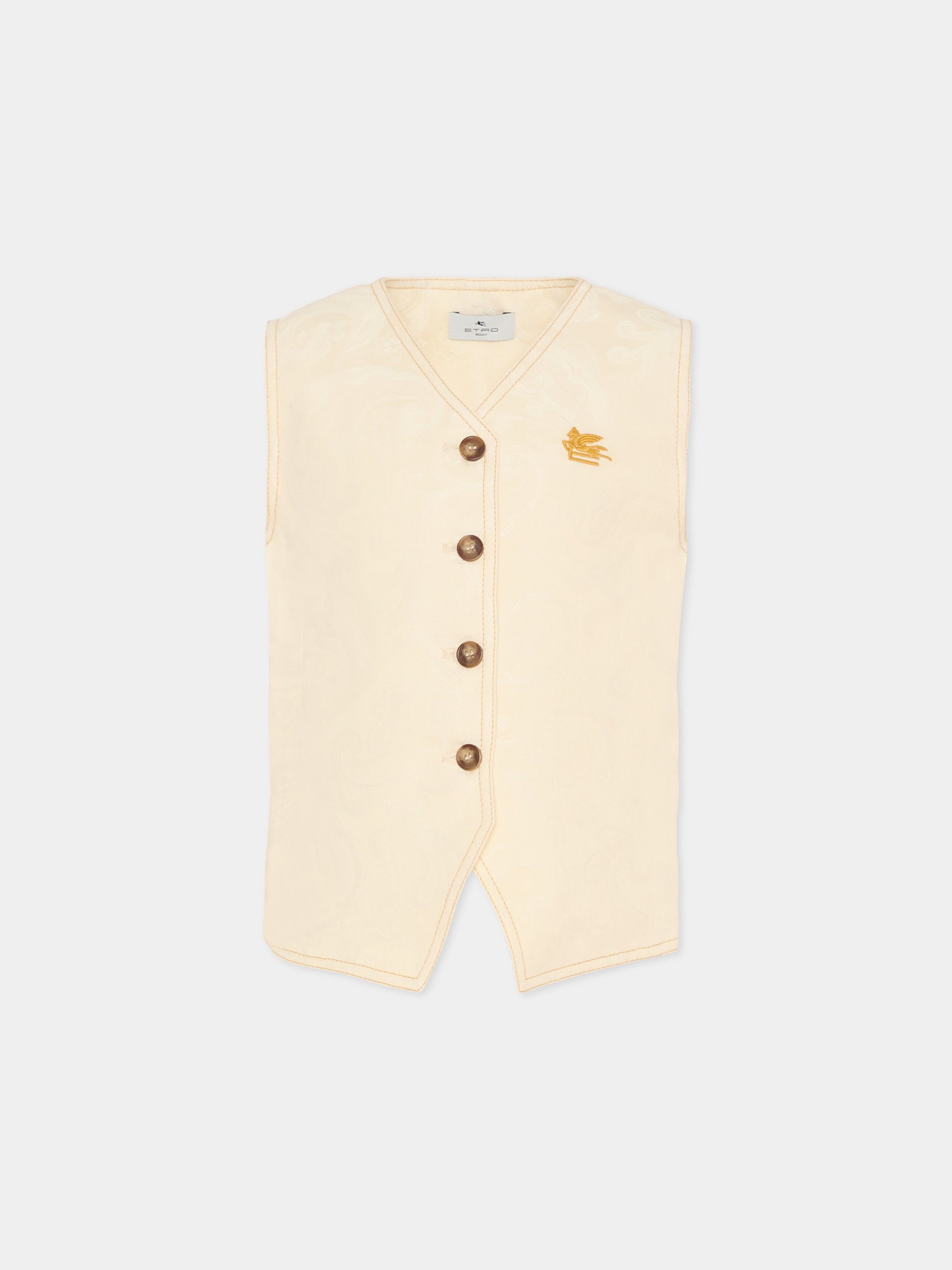 Panciotto avorio per bambino con Pegaso,Etro,GY2A02-I0308 105