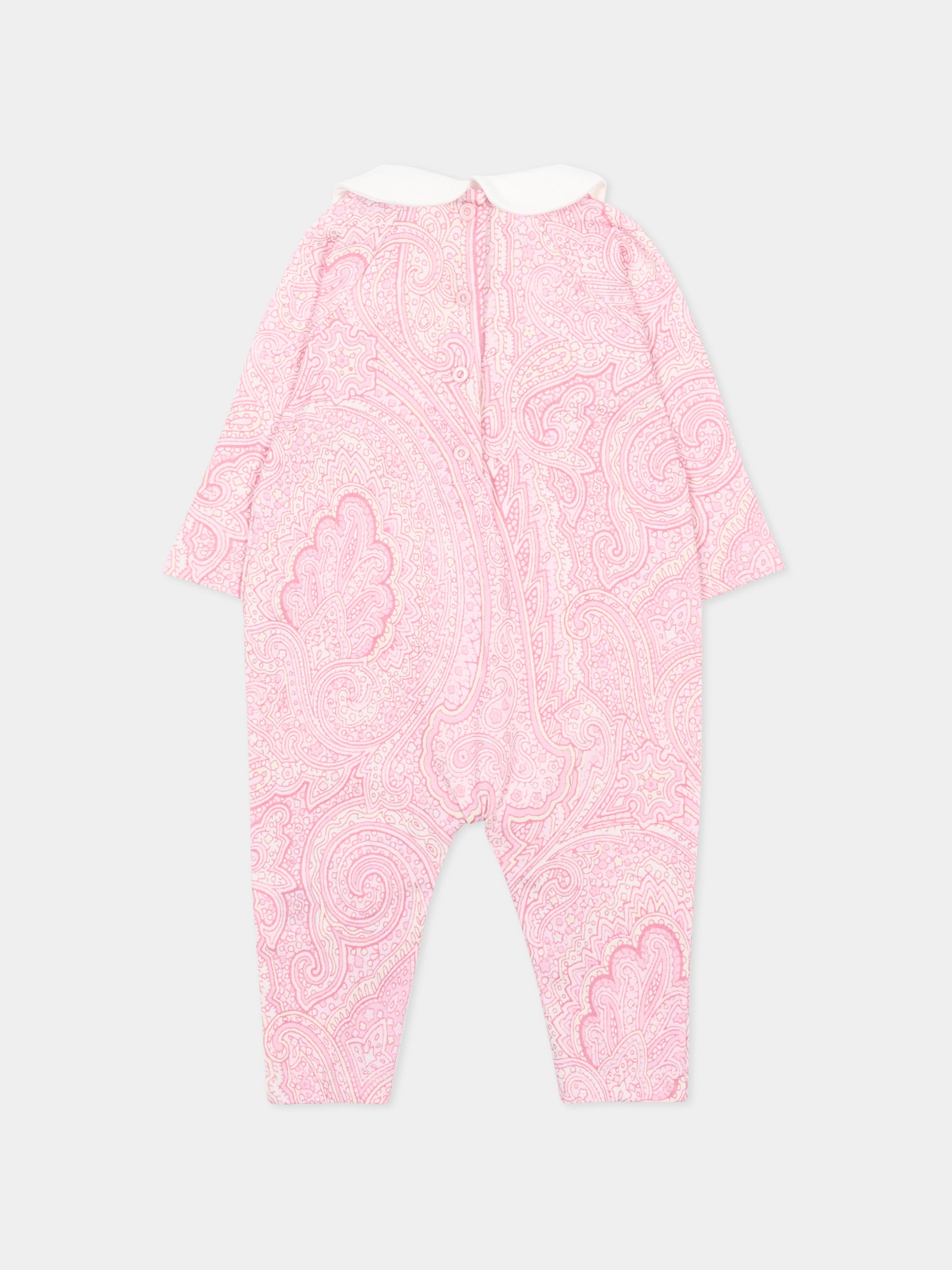 Set tutina rosa per neonata con stampa paisley e logo,Etro,GYB530-Z3771 502