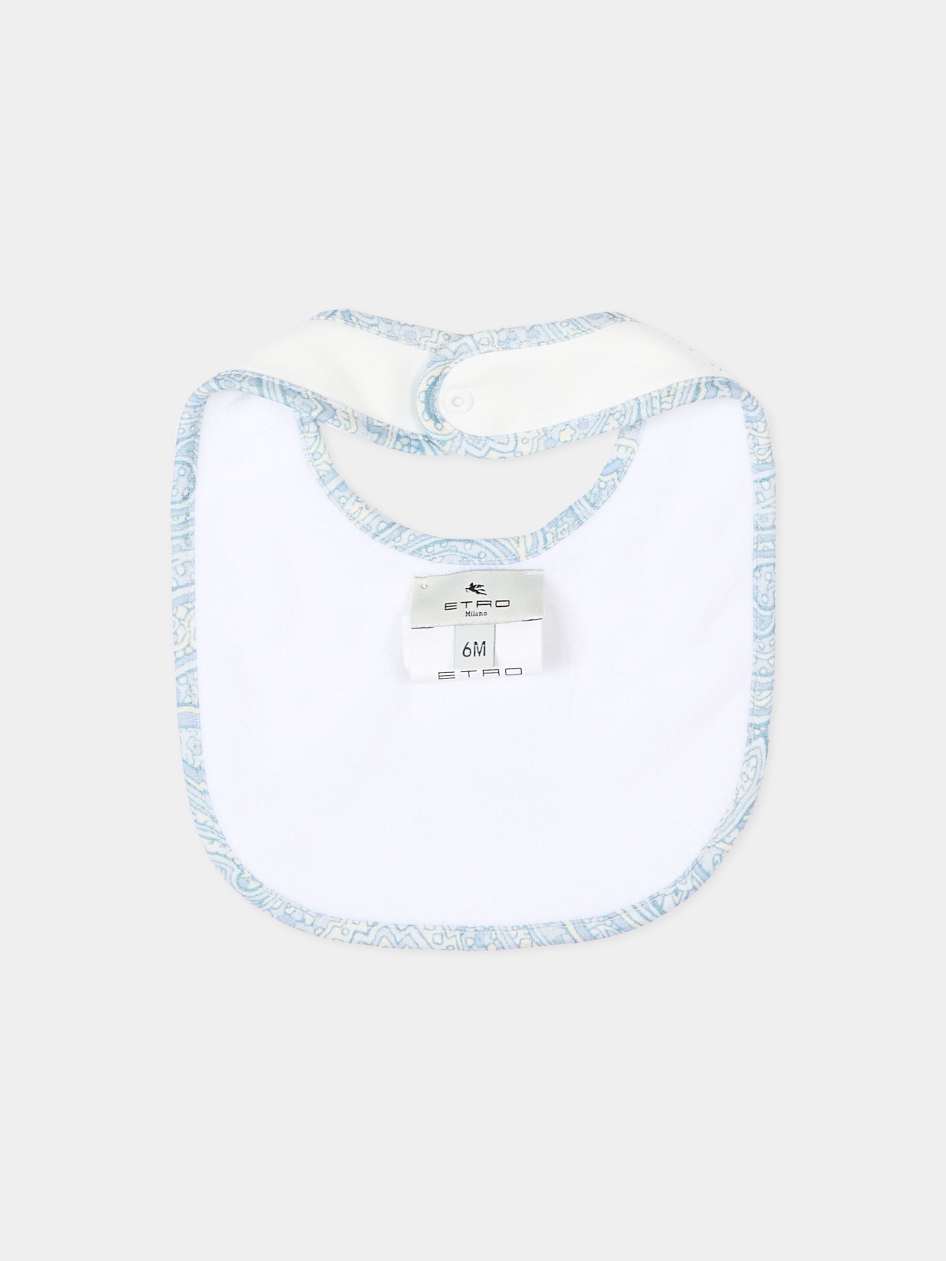 Pagliaccetto celeste per neonato con stampa paisley e logo,Etro,GYB550-Z3771 602
