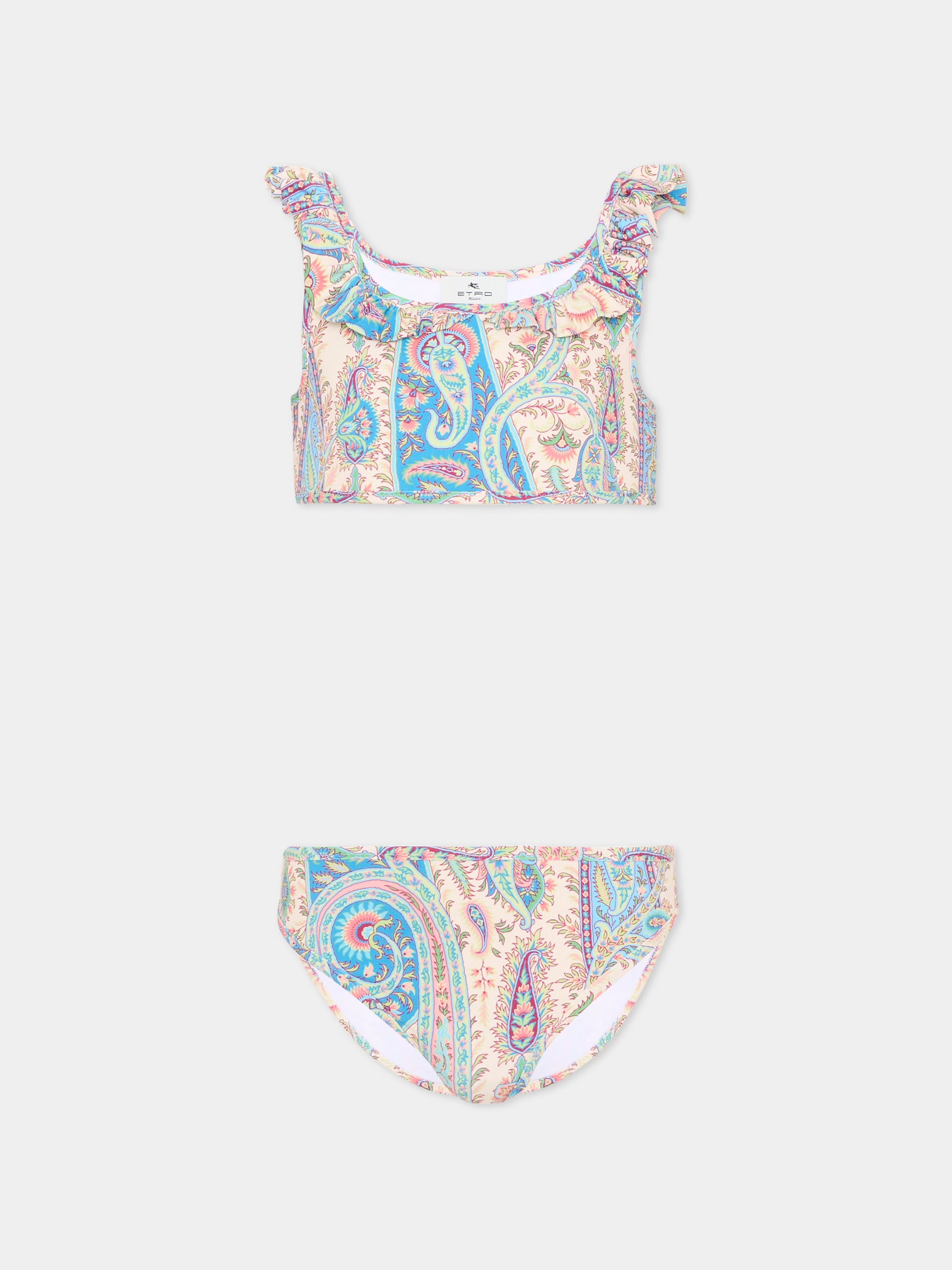 Slip e bikini multicolor per bambina con stampa paisley,Etro,GYCA39-J0556 107MC