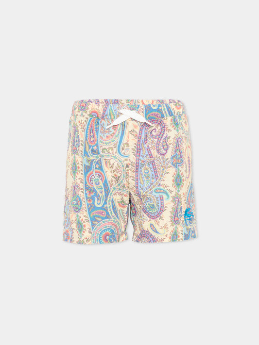 Boxer mare multicolor per bambino con stampa paisley,Etro,GYCP19-N0433 107MC