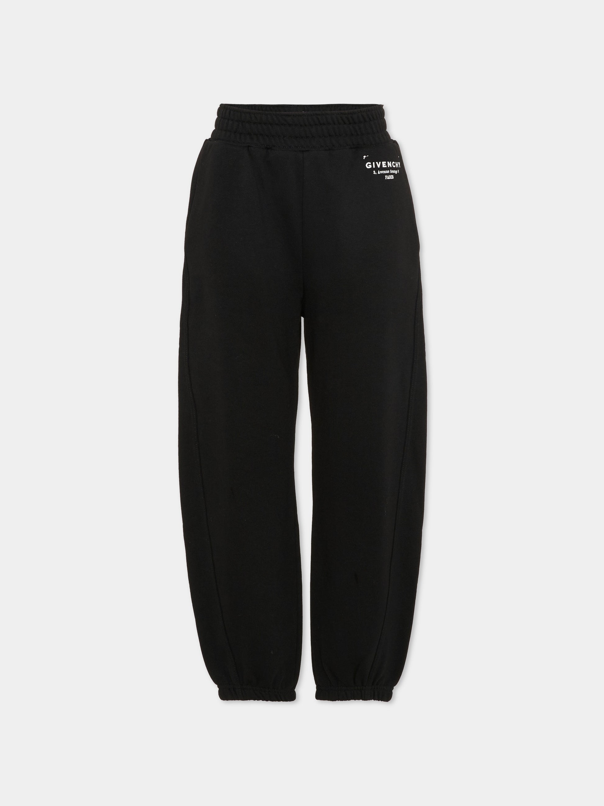 Pantaloni neri per bambini con logo,Givenchy Kids,H31074 09B