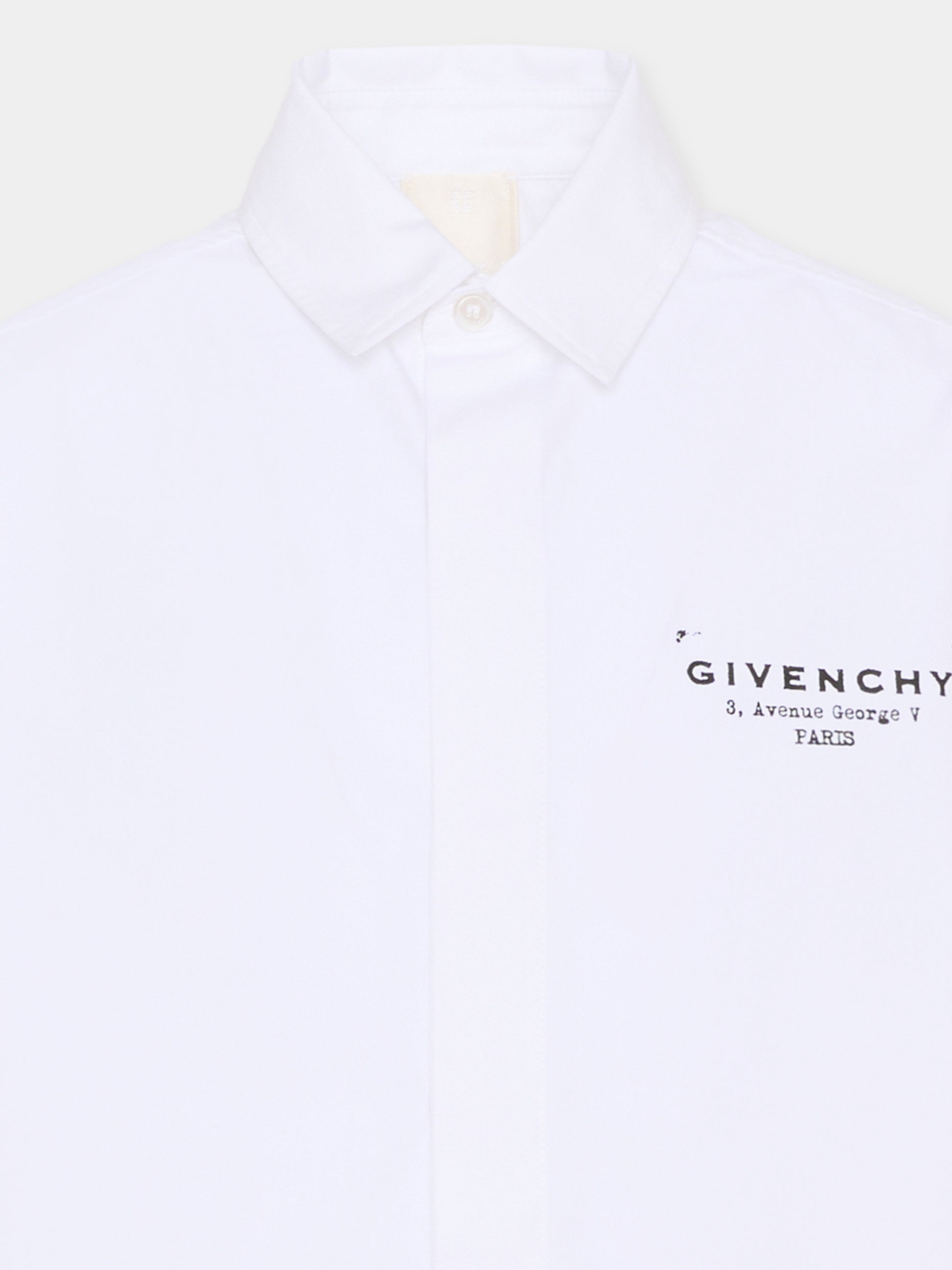 Camicia bianca per bambino con logo,Givenchy Kids,H31079 10P