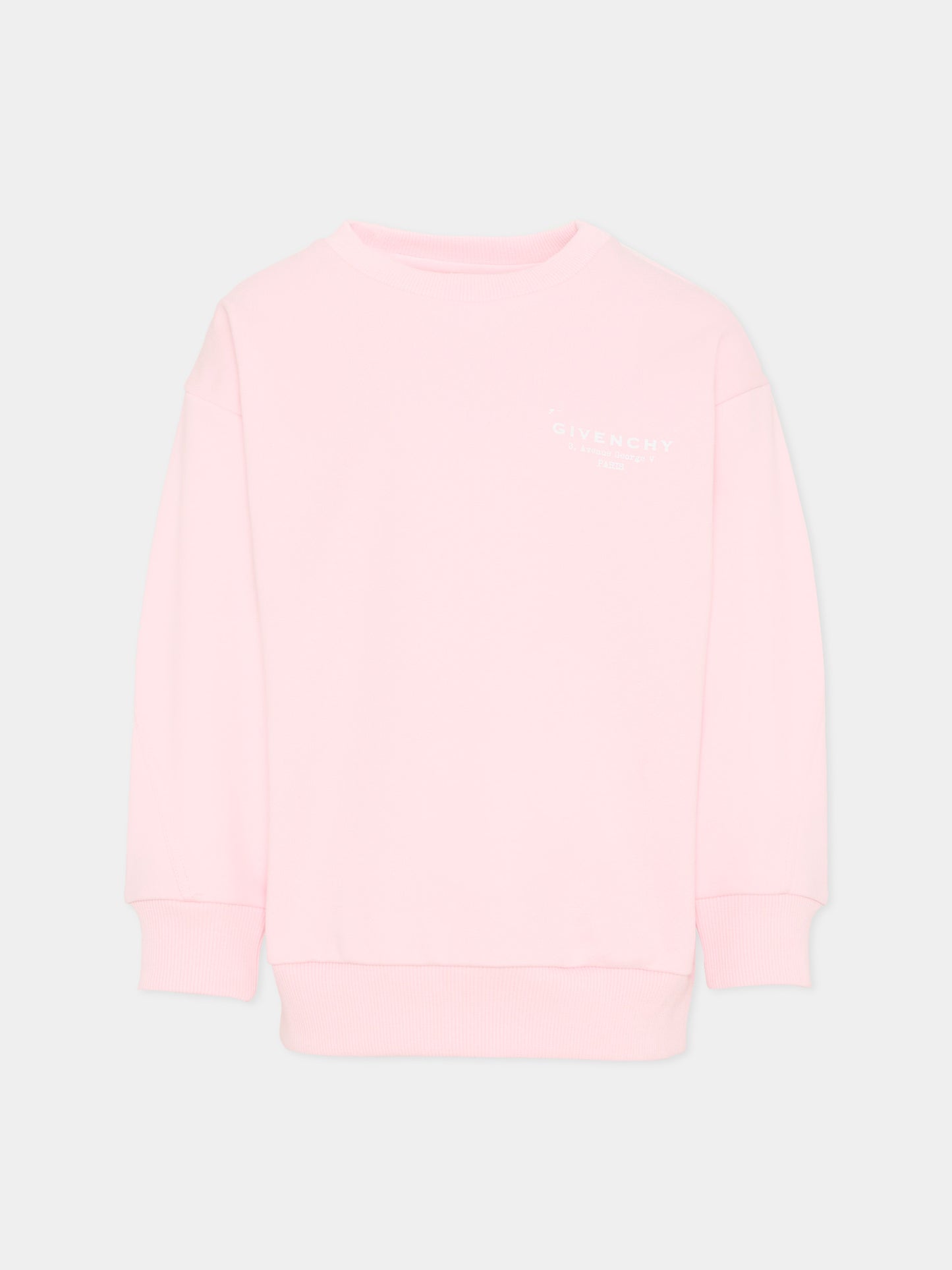 Felpa rosa per bambina con logo,Givenchy Kids,H31098 44Z