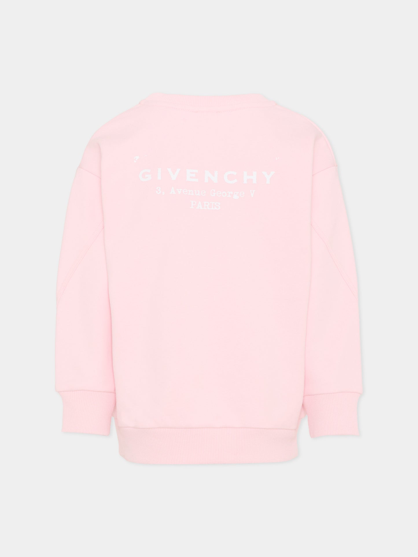 Felpa rosa per bambina con logo,Givenchy Kids,H31098 44Z