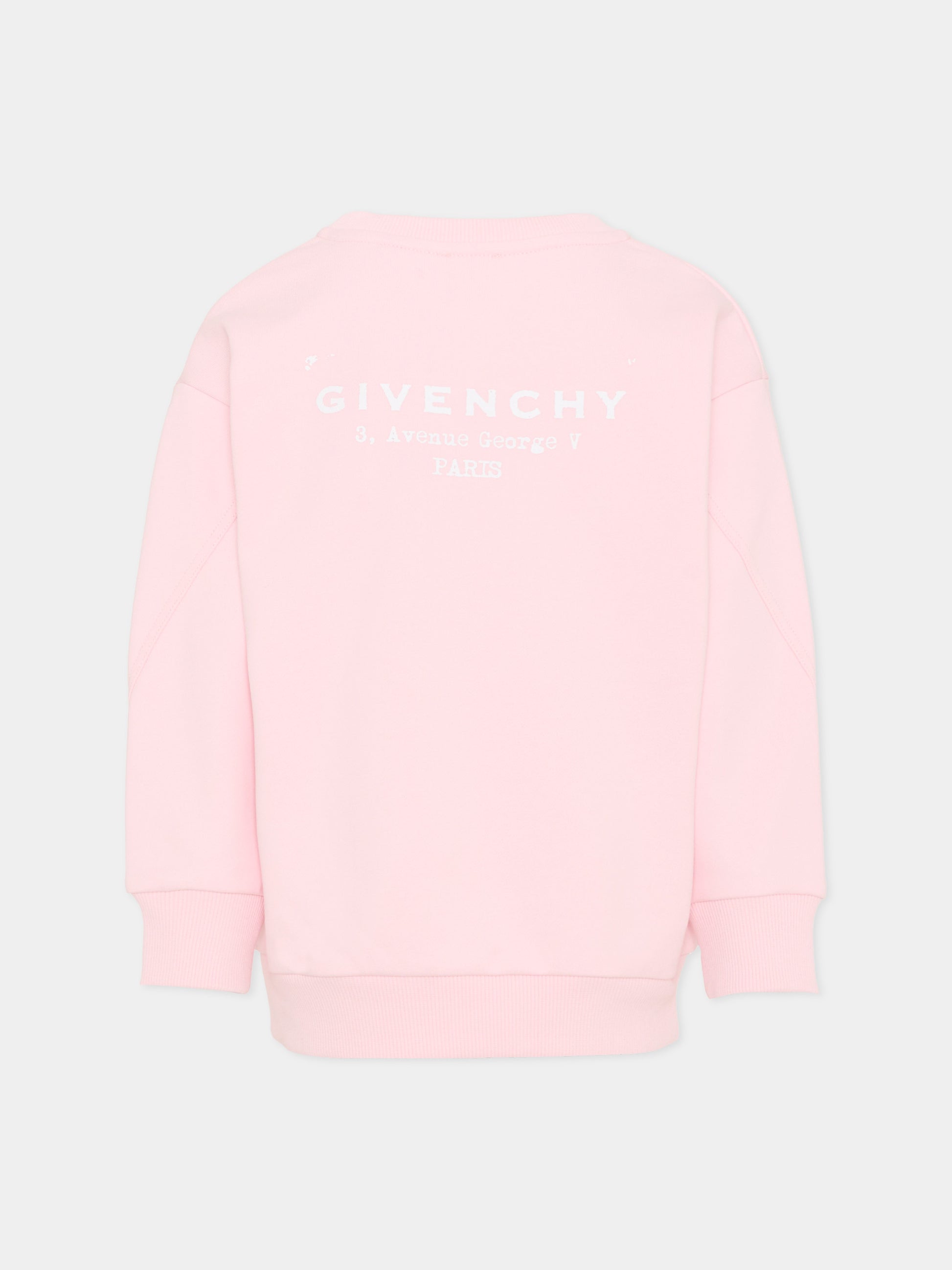 Felpa rosa per bambina con logo,Givenchy Kids,H31098 44Z