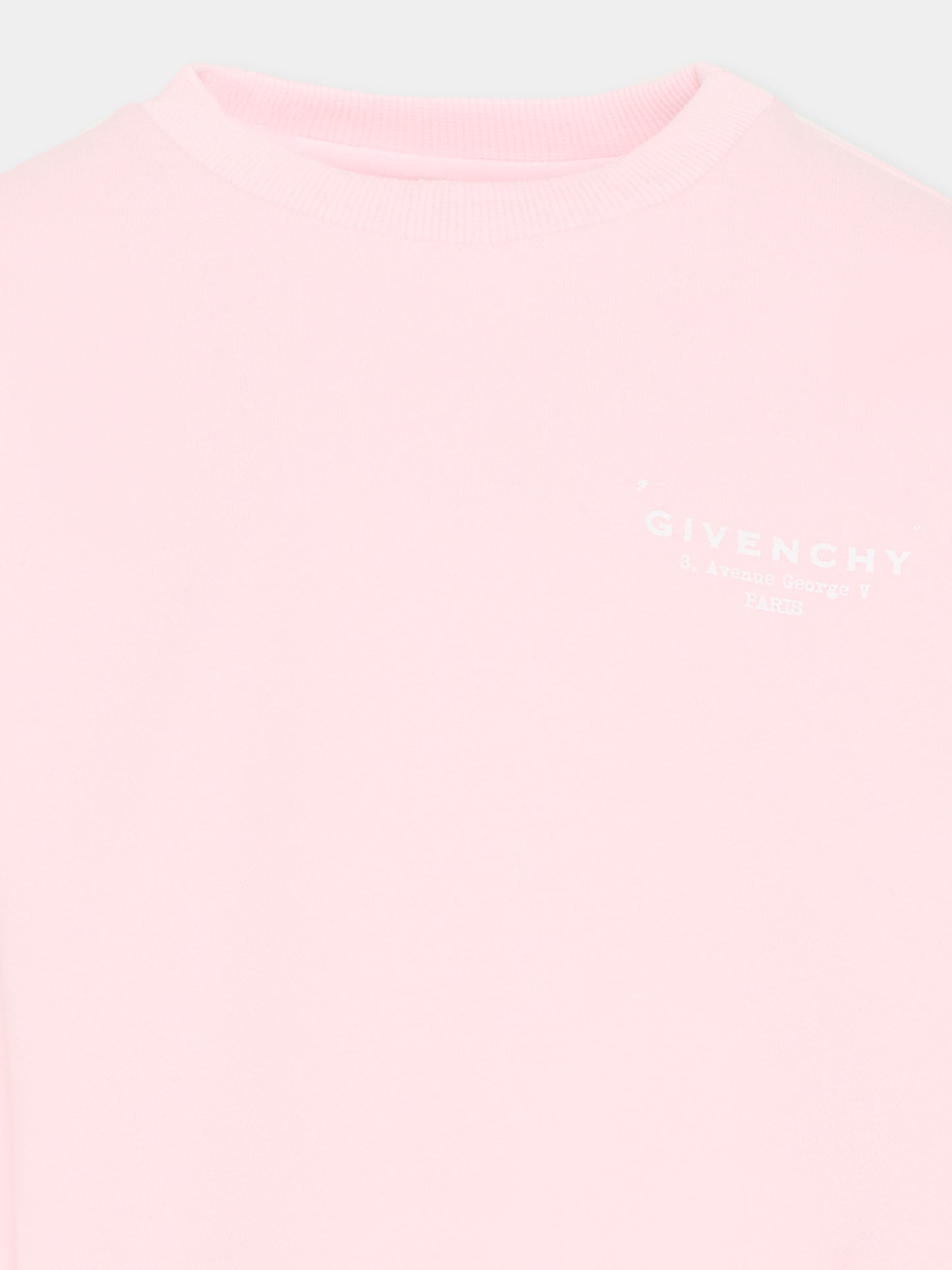 Felpa rosa per bambina con logo,Givenchy Kids,H31098 44Z