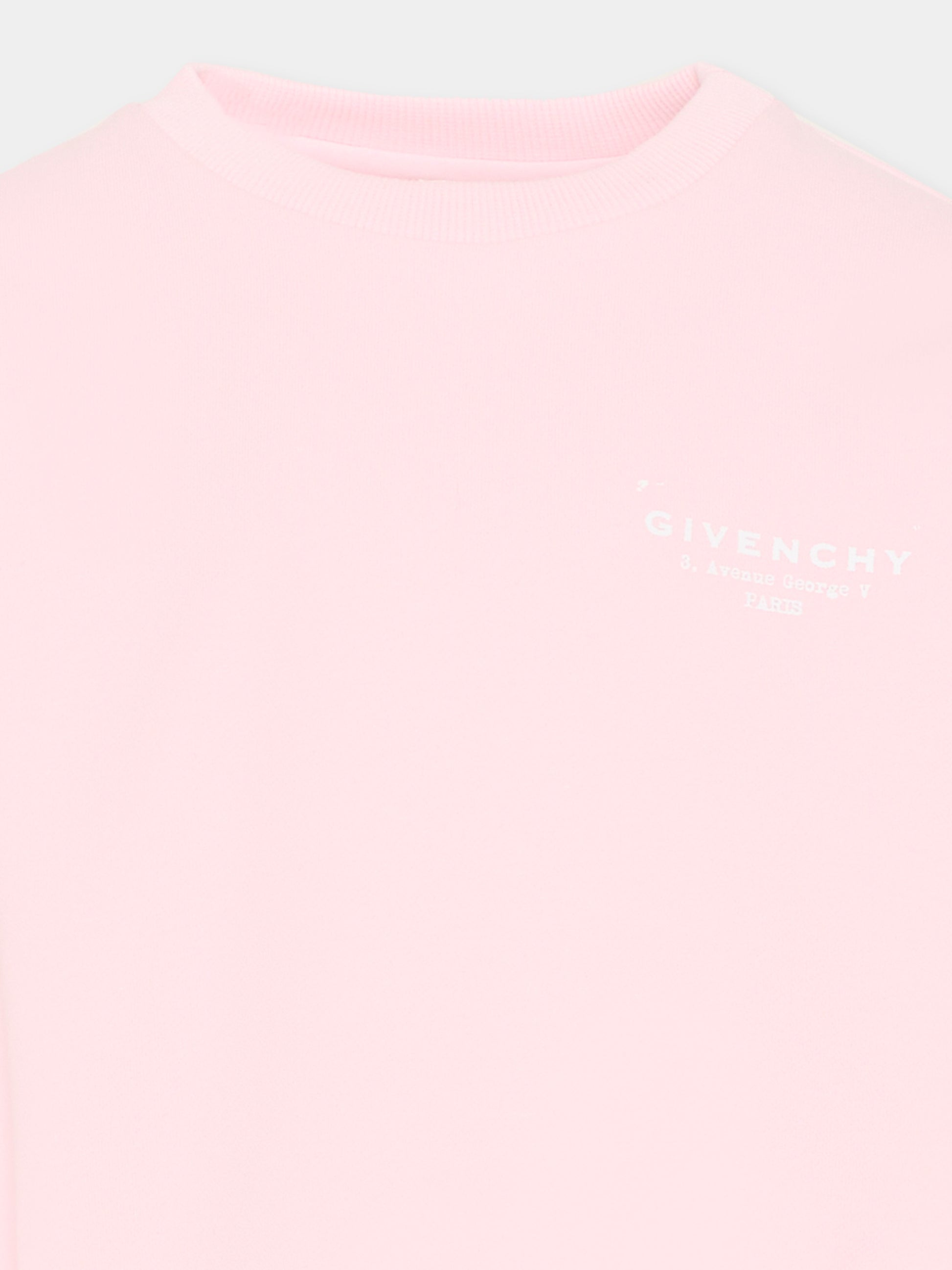Felpa rosa per bambina con logo,Givenchy Kids,H31098 44Z