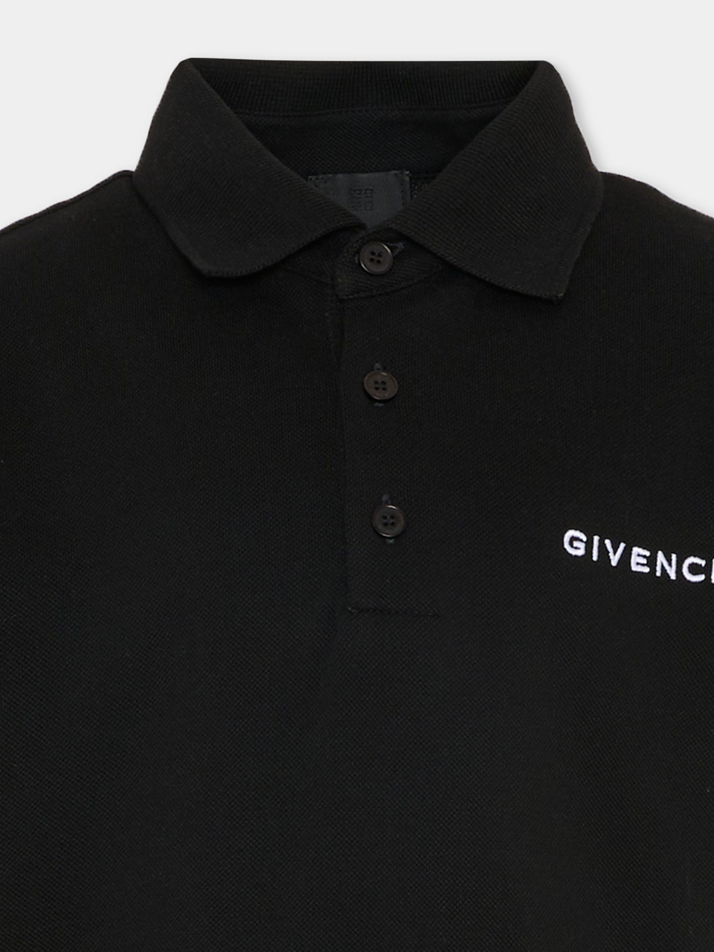 Polo nera per bambino con logo,Givenchy Kids,H31121 09B