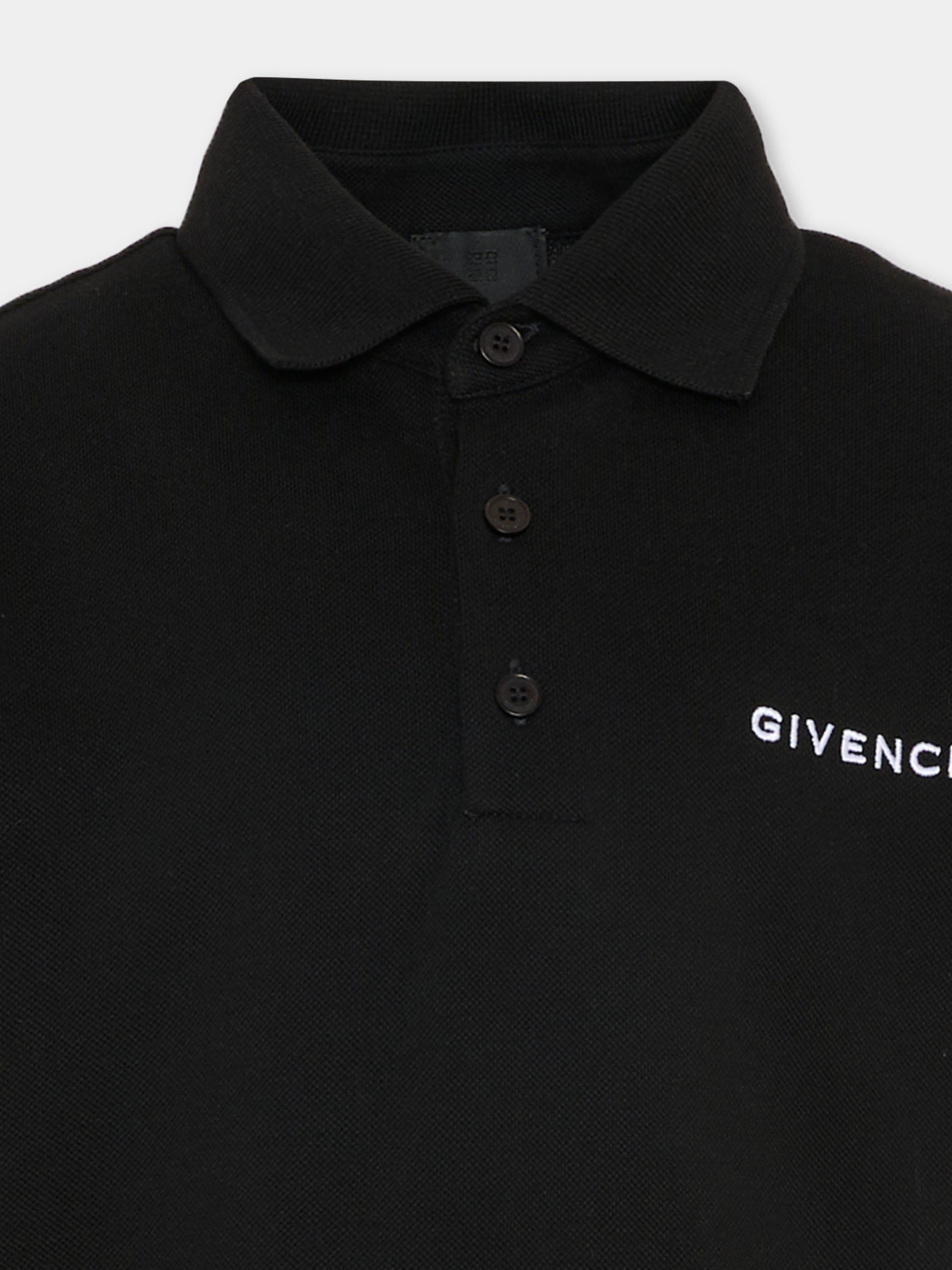 Polo nera per bambino con logo,Givenchy Kids,H31121 09B