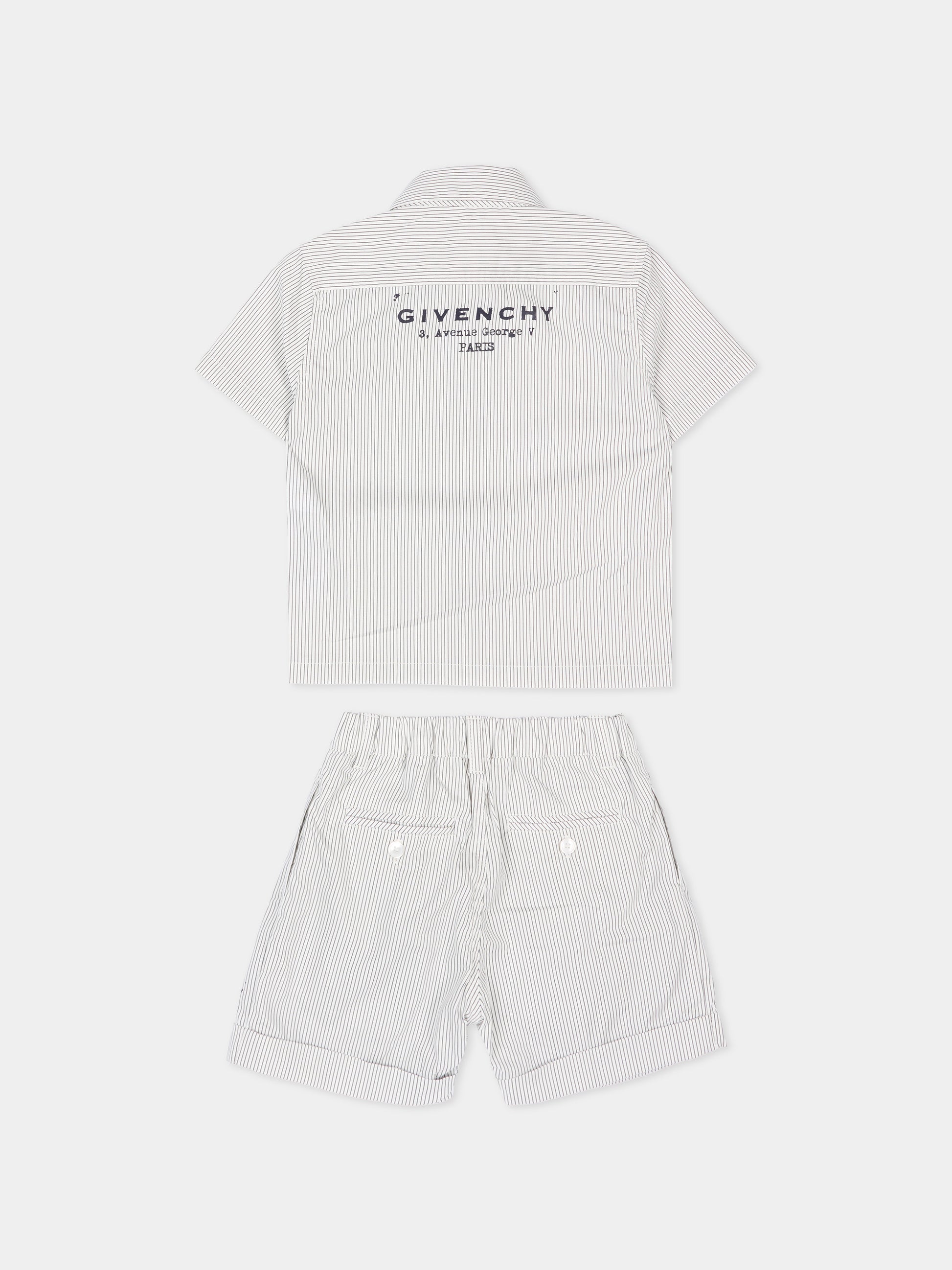 Completo sportivo multicolor per neonato a righe,Givenchy Kids,H31189 N78