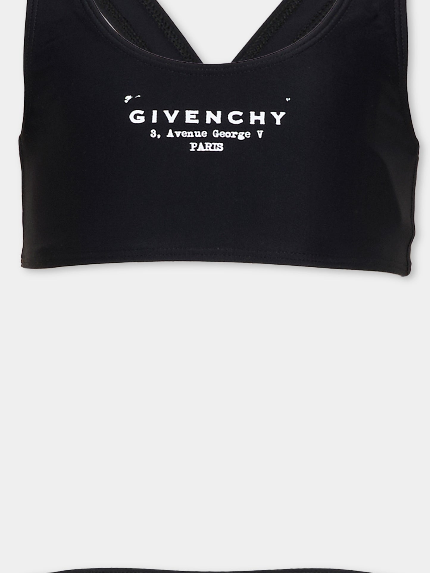 Slip e bikini nero per bambina con logo,Givenchy Kids,H31218 09B