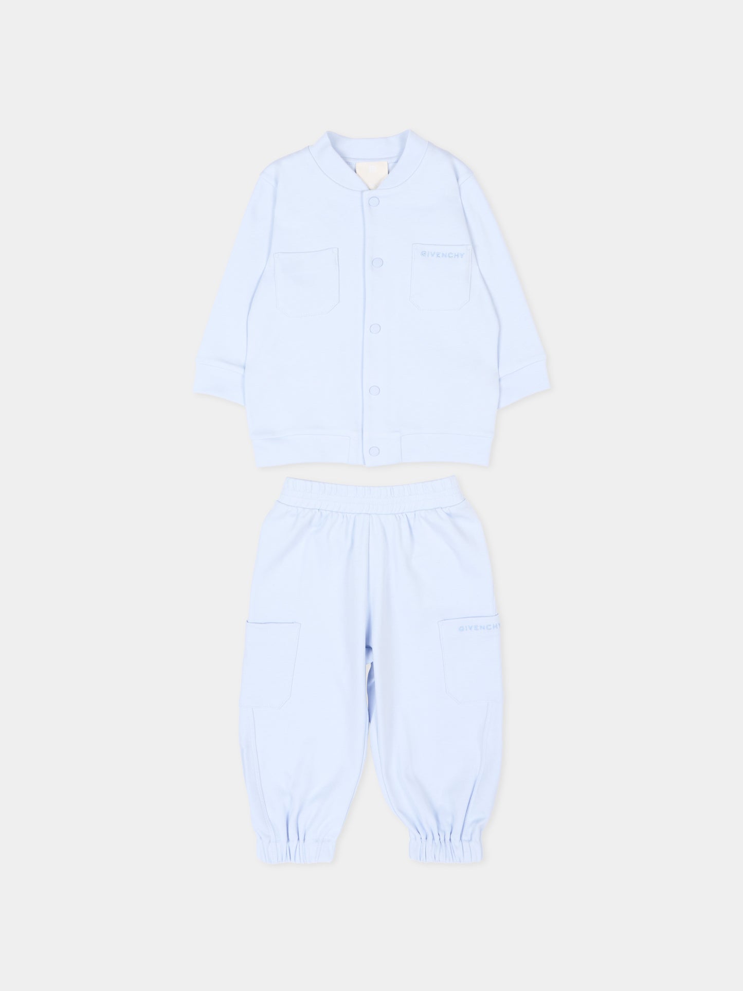 Completo sportivo celeste per neonato,Givenchy Kids,H31263 771