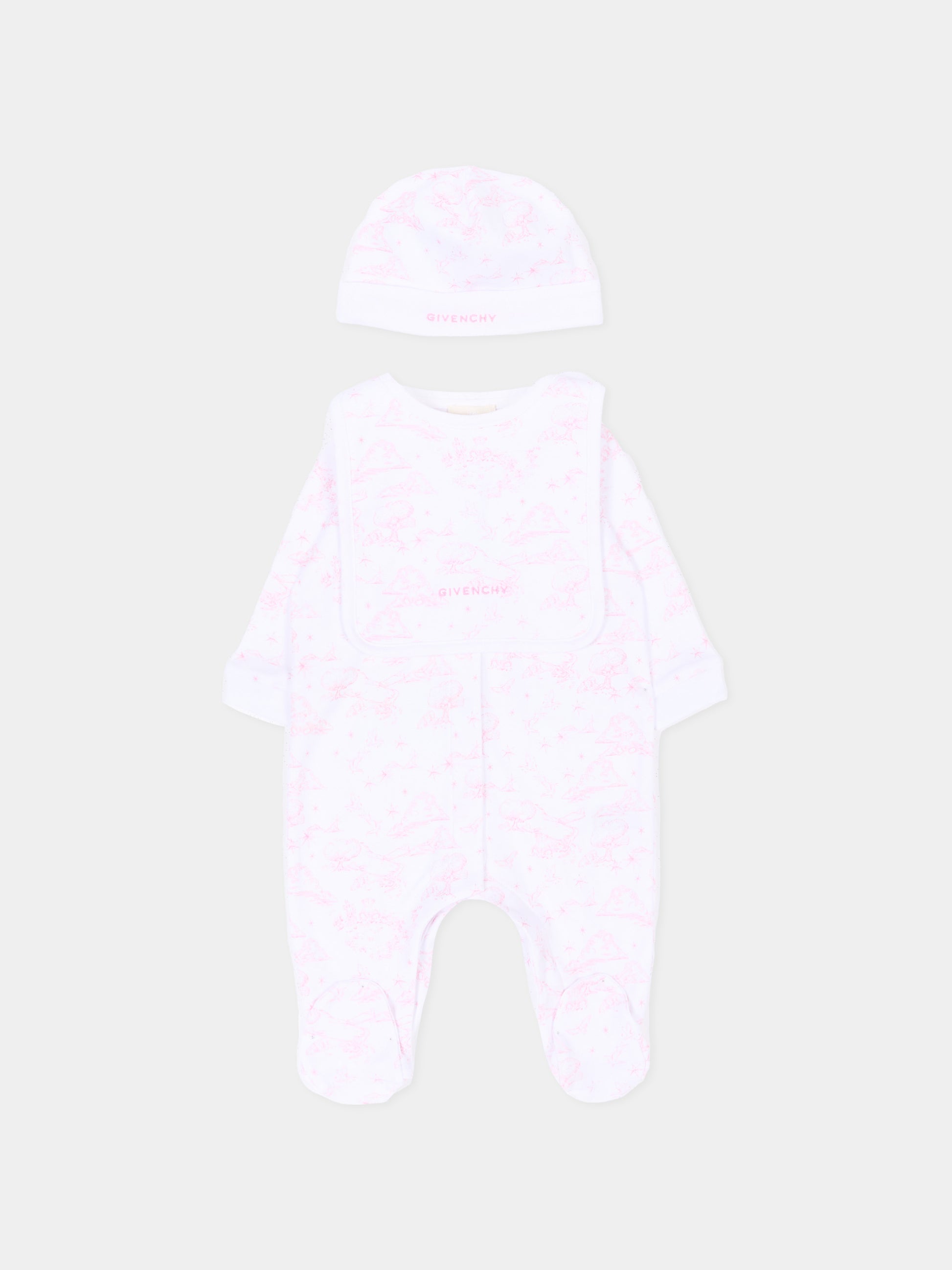 Set tutina multicolor per neonata con logo,Givenchy Kids,H31269 N54