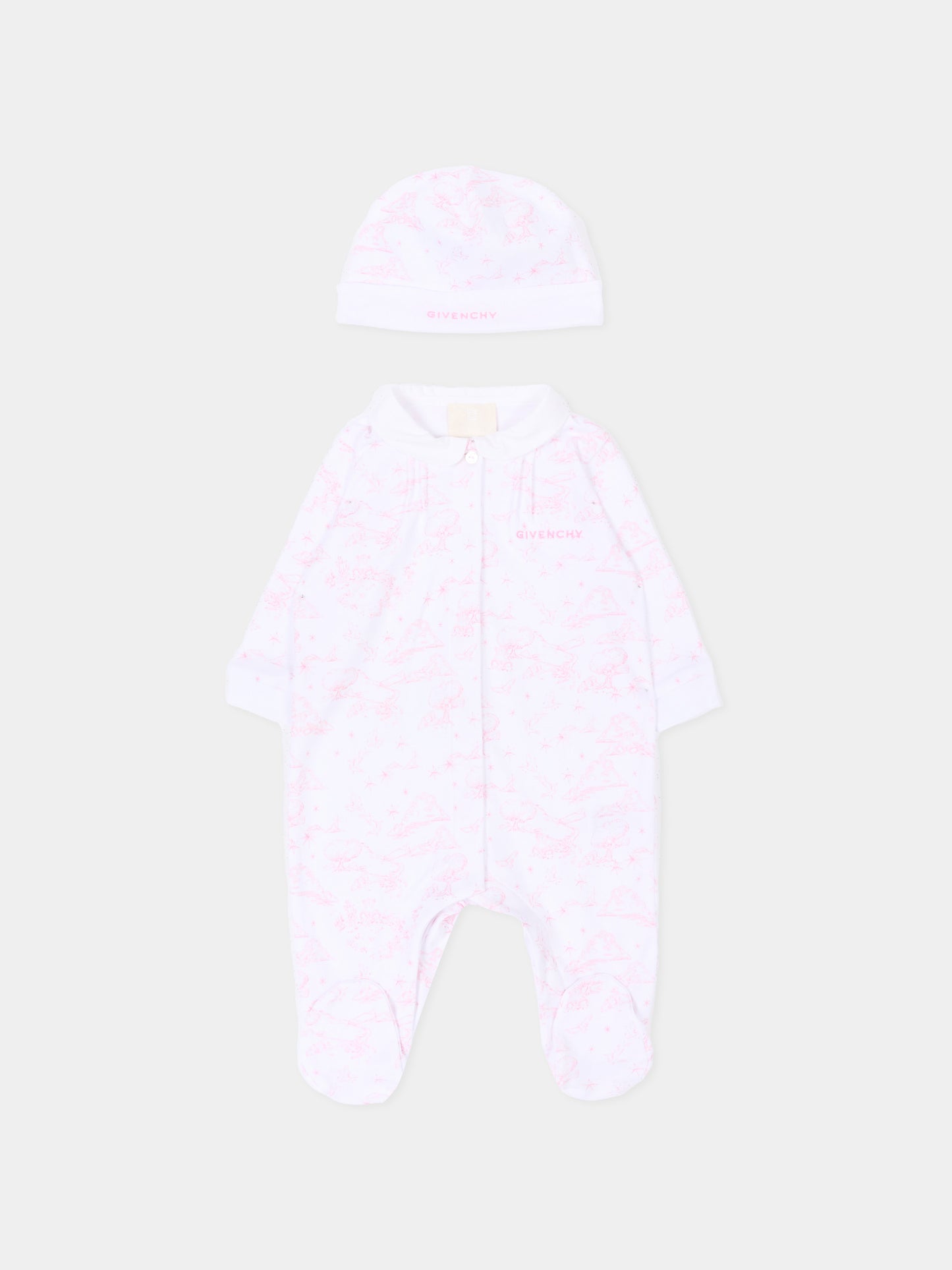 Set tutina multicolor per neonata con logo,Givenchy Kids,H31269 N54