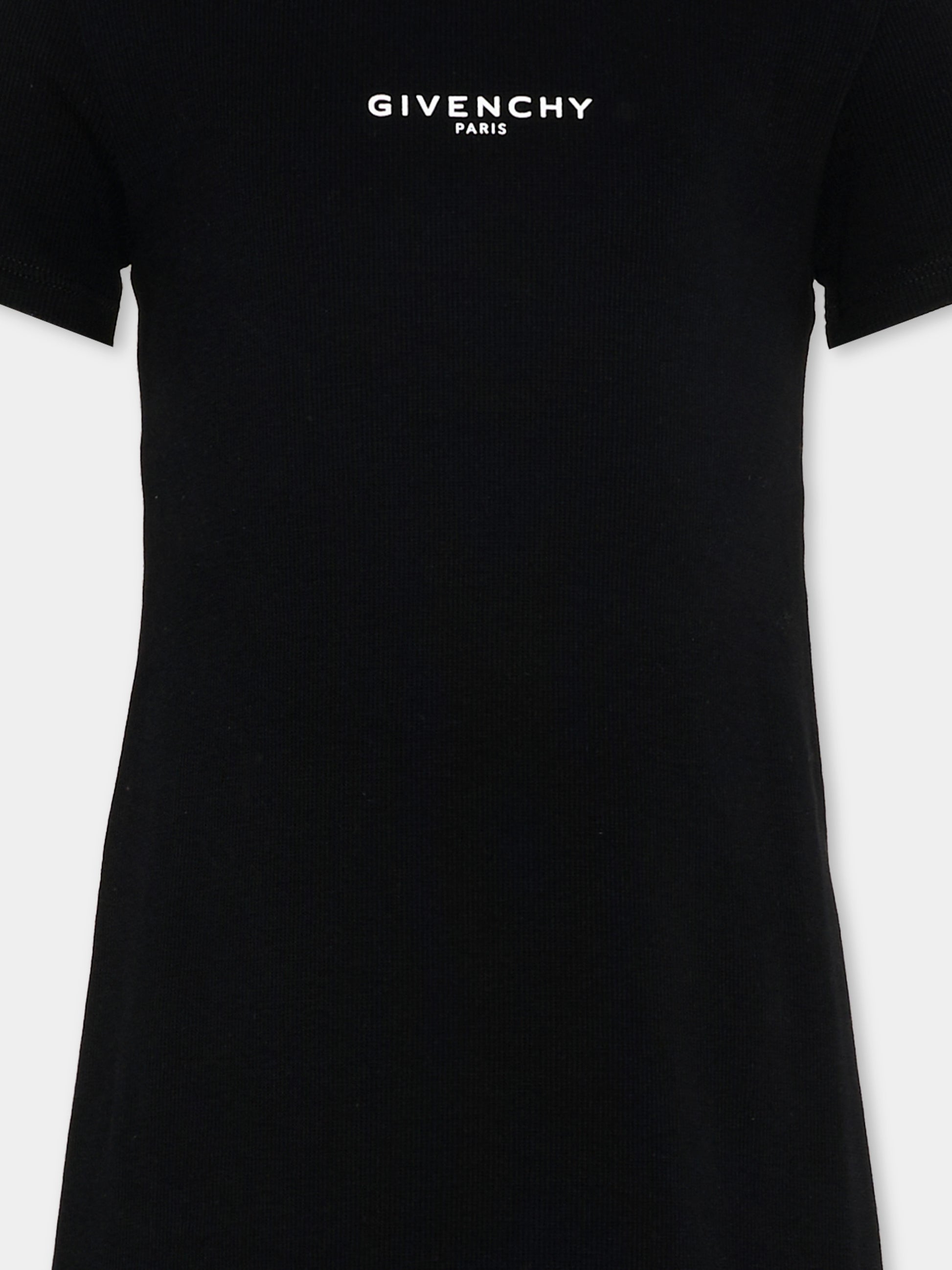 Vestito nero per bambina con logo,Givenchy Kids,H31222 09B