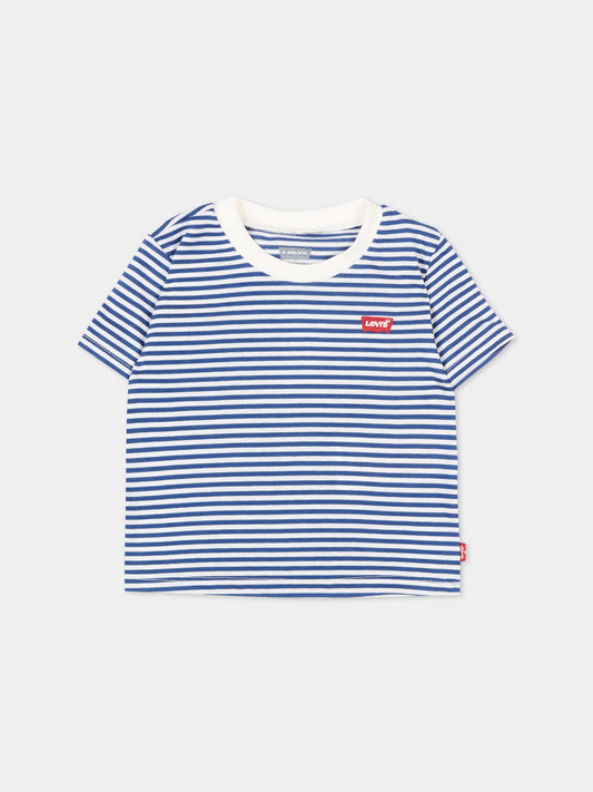 T-shirt multicolor per neonato a righe,Levi's Kids,6EP612 U69