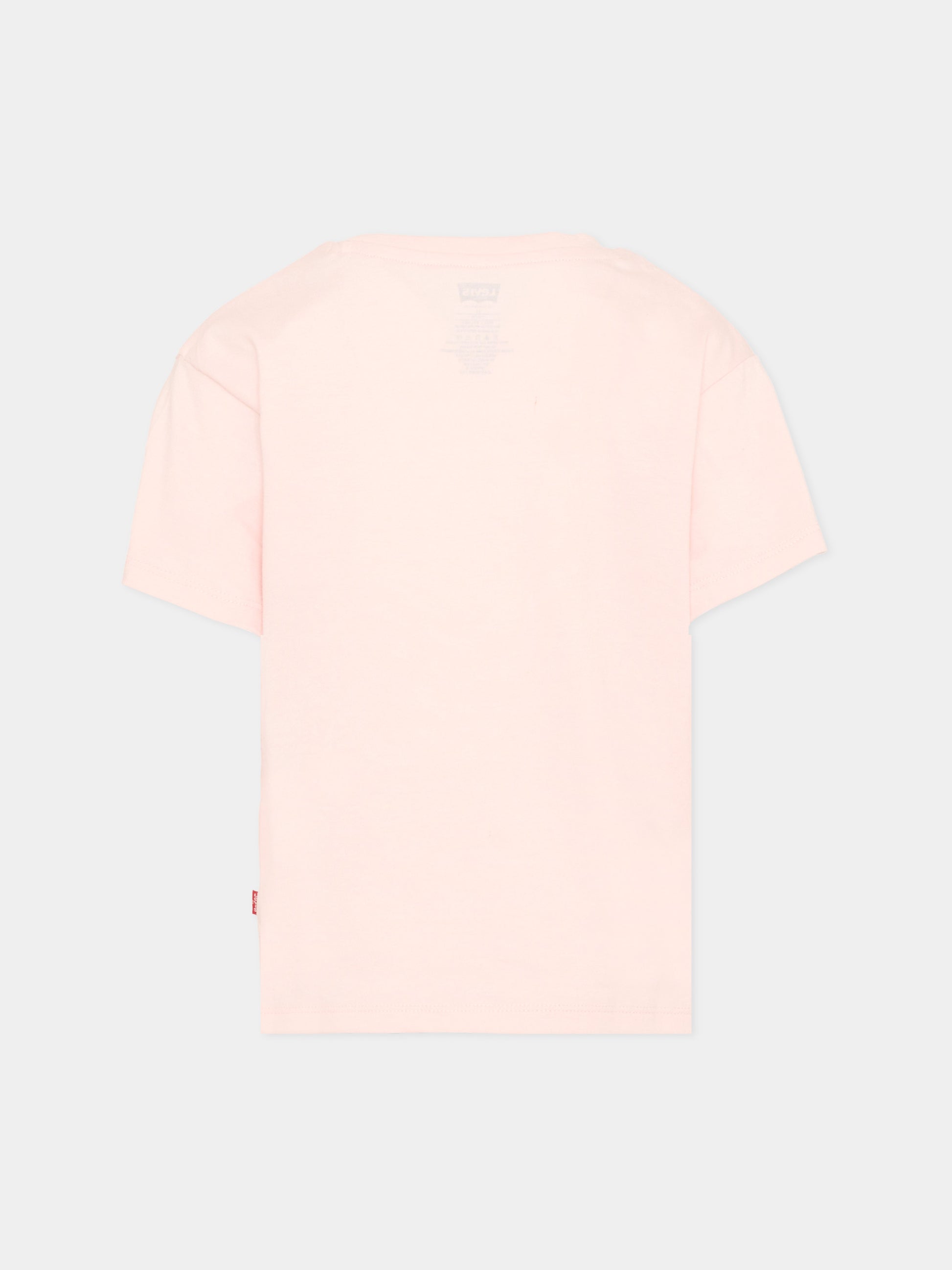 T-shirt rosa con stampa western per bambina,Levi's Kids,4EP785 AKR