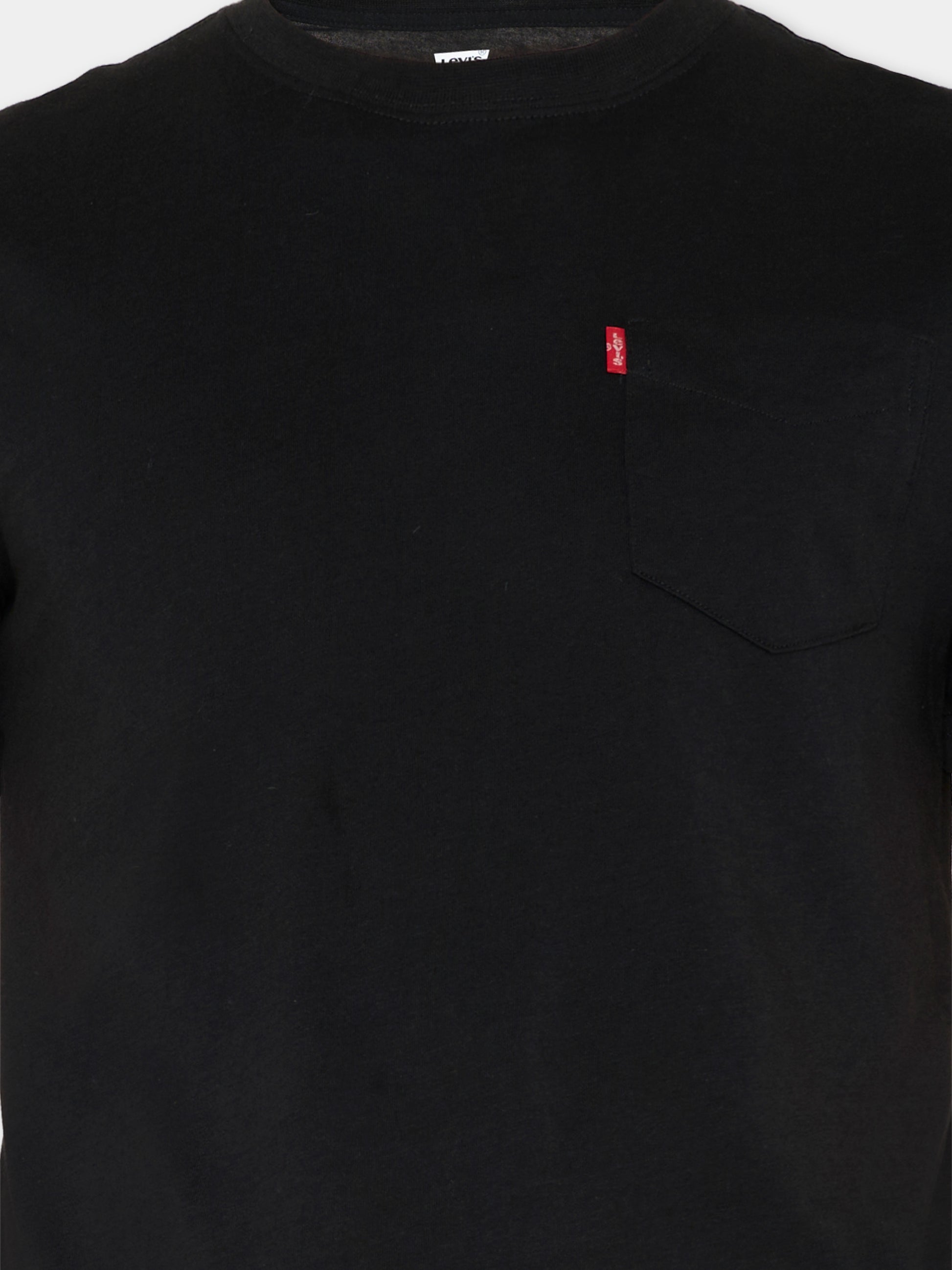 T-Shirt nera per bambino con taschino,Levi's Kids,9EM359 G52