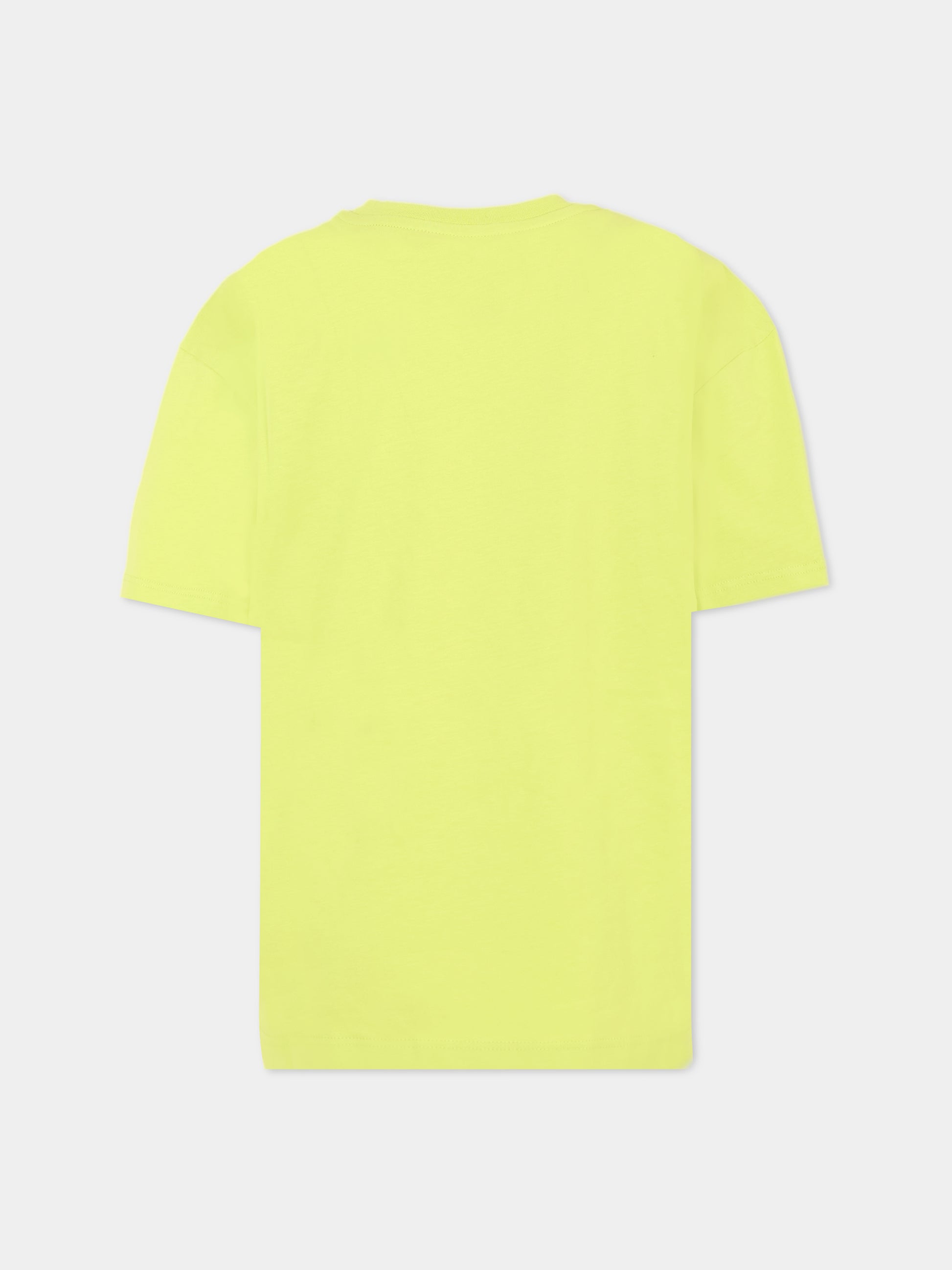 T-shirt gialla per bambini con logo,Msgm Kids,MS029317 086