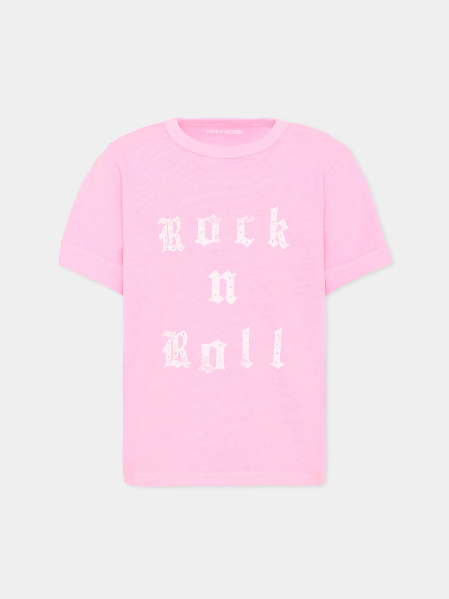 T-Shirt rosa per bambina,Zadig & Voltaire Kids,X60534 47F