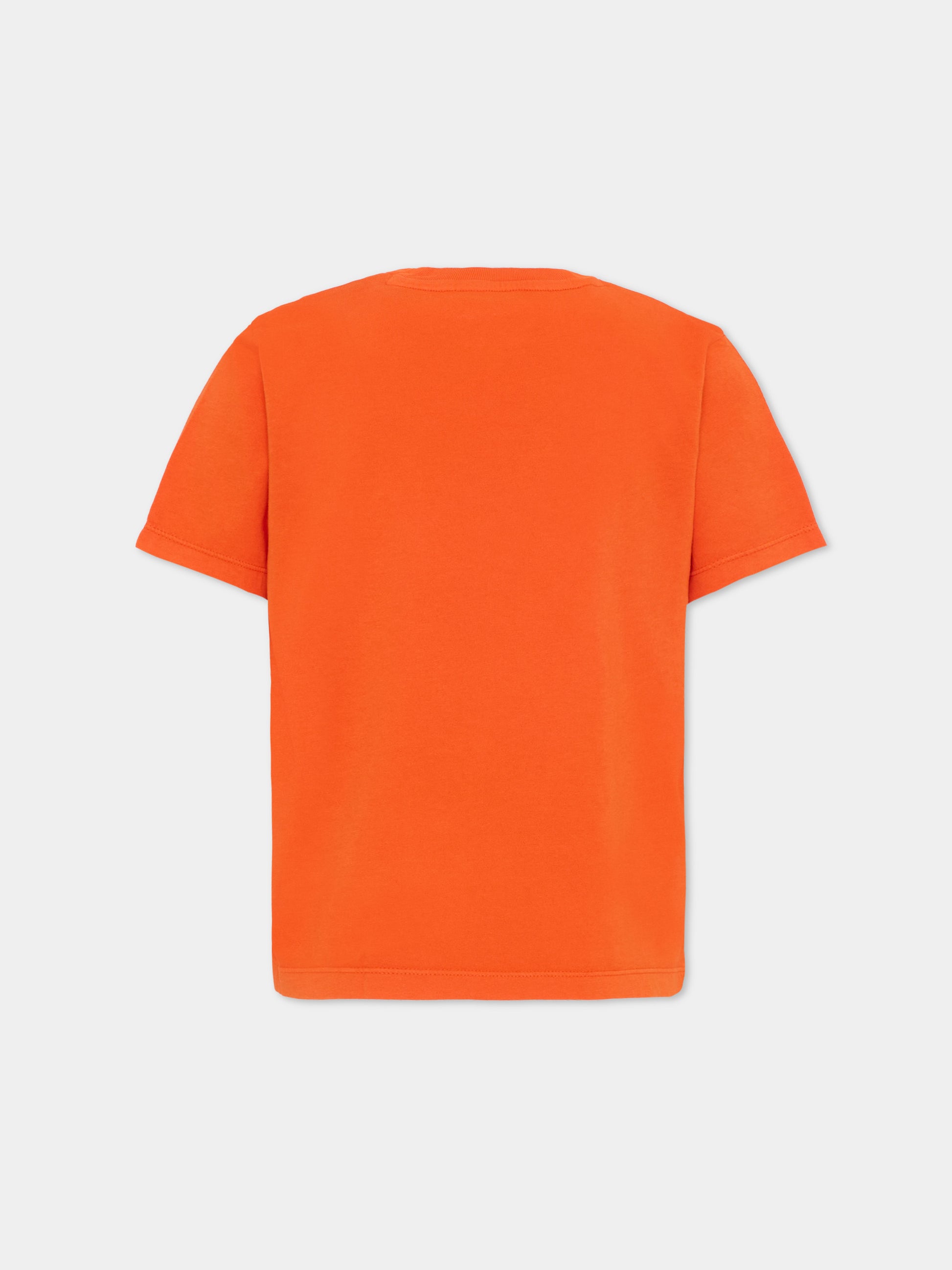 T-shirt arancione per bambina con logo,Zadig & Voltaire Kids,X60576 404